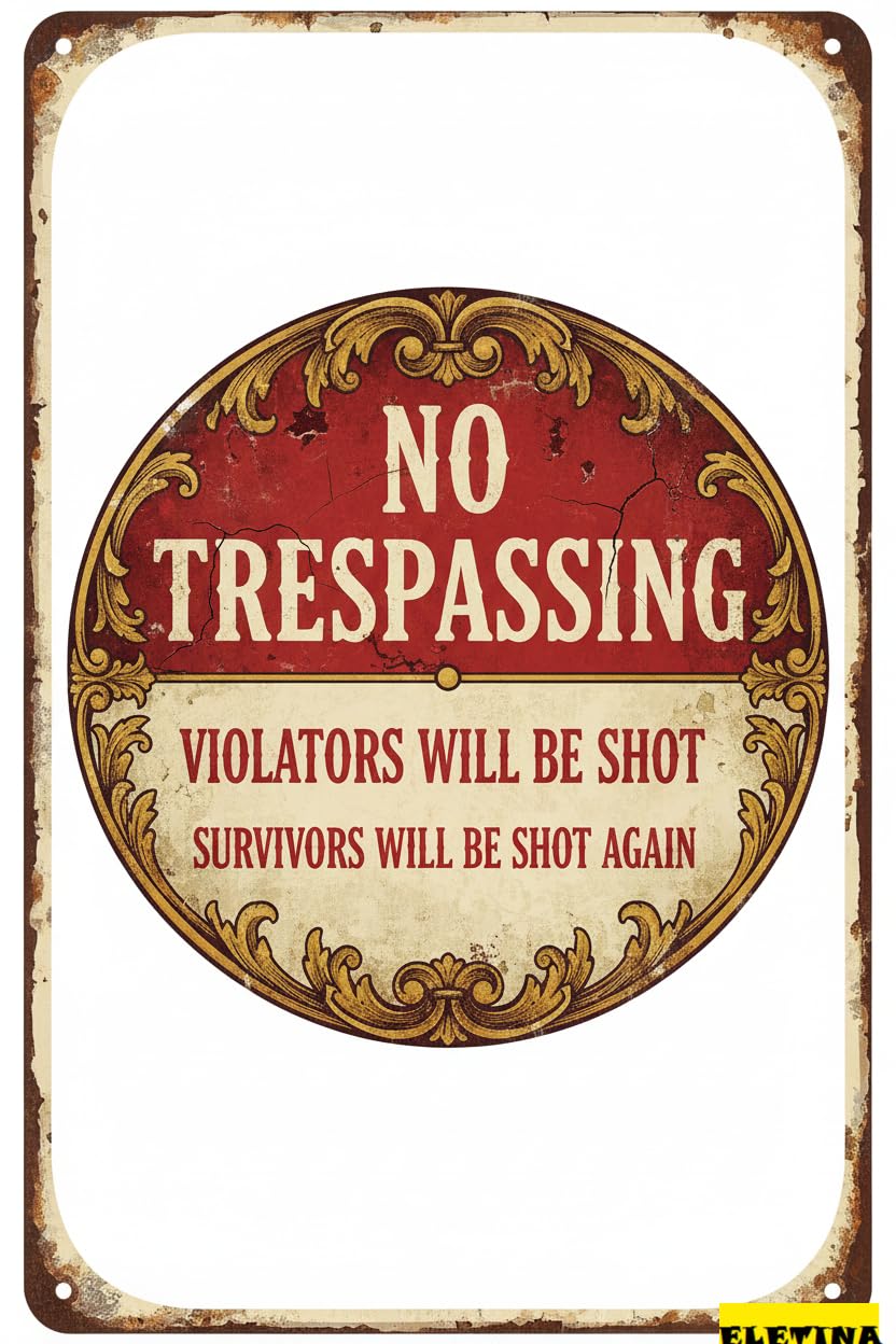 Violators Shot Survivors Shot Again Tin Sign, 8x12 Inch