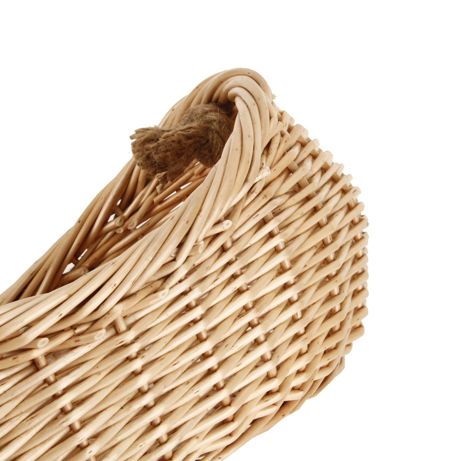 JJSQ Geflochtener Weidenkorb mit Juteseil-Griff, Garten, Erntekorb, Weidenkorb, Aufbewahrungskörbe für Picknick, Ostern, Organisieren, Sammeln von Gemüse, groß, 43,2 x 30,5 x 12,7 cm