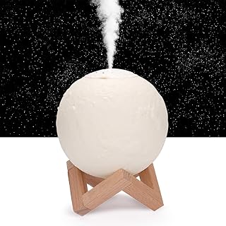Irfora Purificateur d'air,880ML humidificateur 3D Lune Lampe diffuseur arôme Domestique USB humidificateur veilleuse purificateur d'air