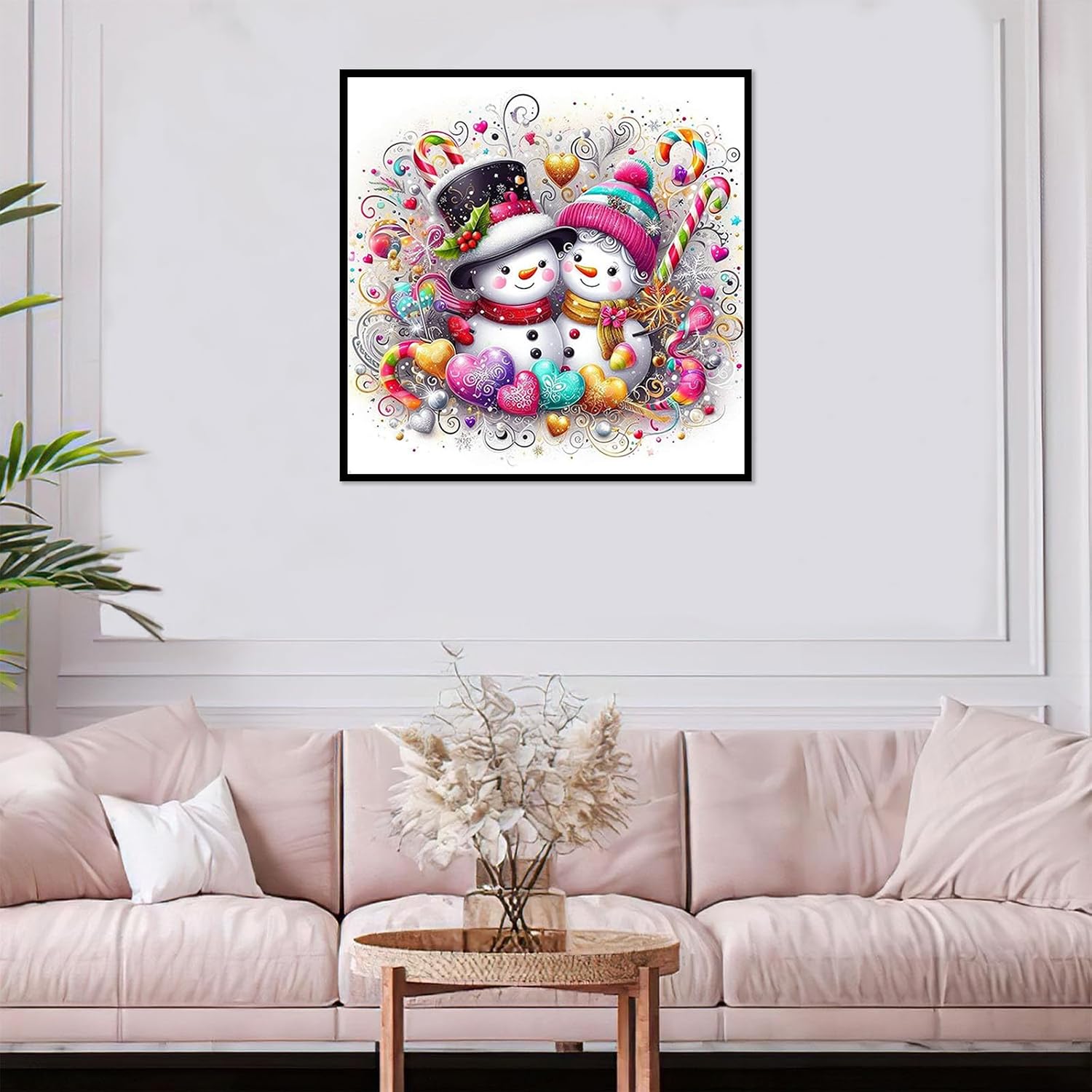 Christmas Diamond Painting Kits for Adults, Snowman Diamond Art 14x14In