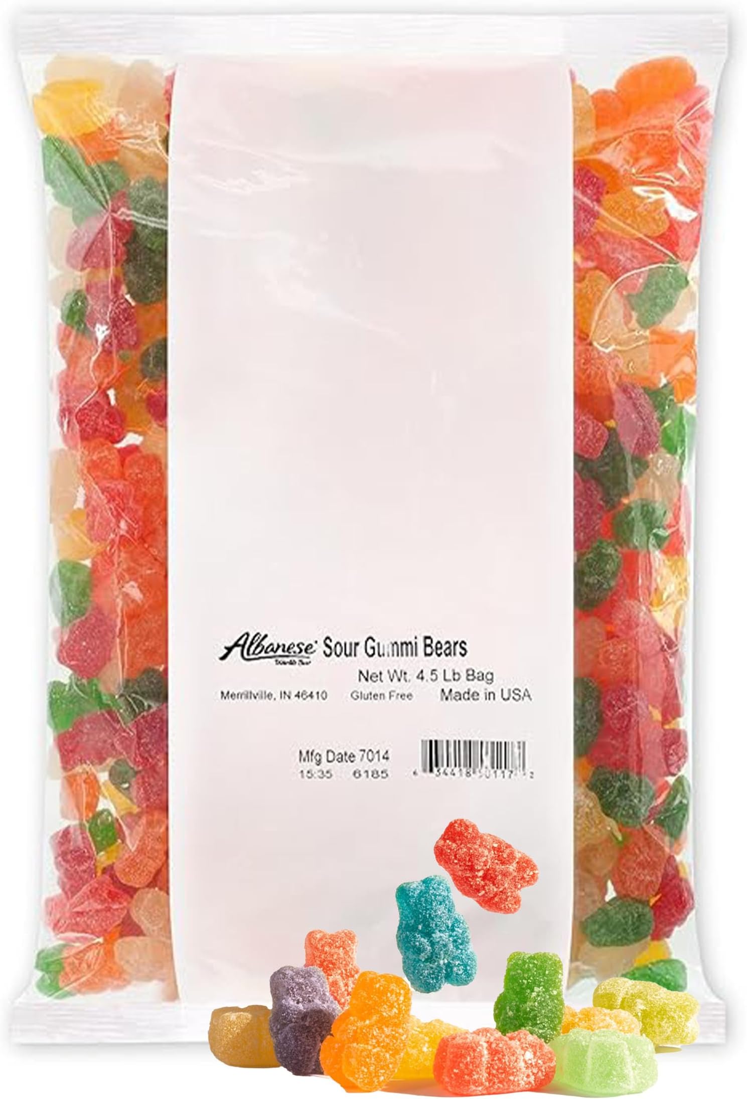Albanese Candy, Sour Assorted Fruit Gummi Bears, 4.5-pound Bag