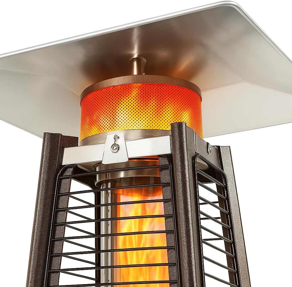 Aluminum Patio Heater Reflector Shield (Square), 4 Sided Outdoor Heater Replacement Parts w/3 Pre-Drilled Holes, Propane Glass Tube Patio Heater Parts for BFC GSH BFH HLDS001(18.5”x 18.5”)