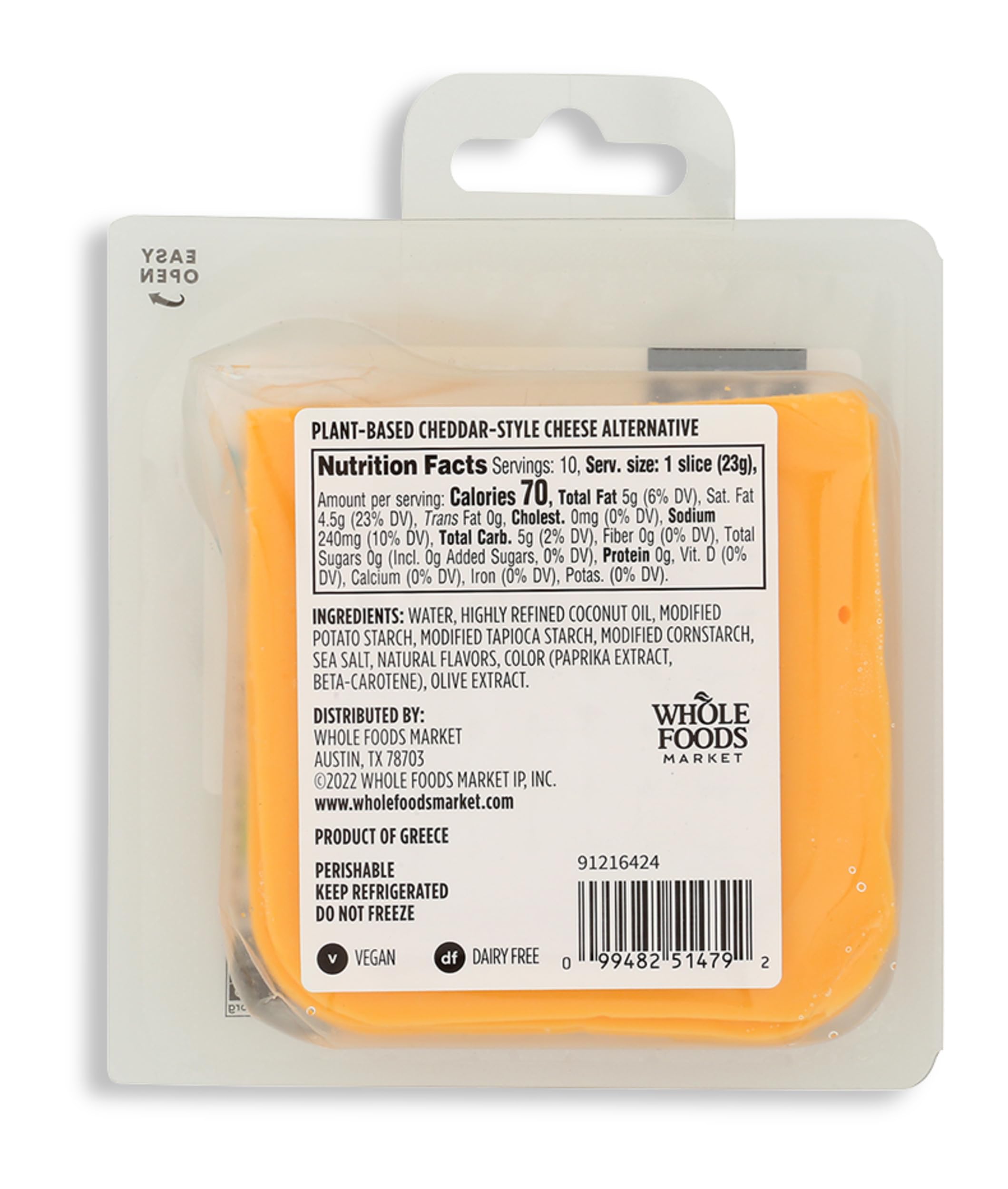 365 by Whole Foods Market Non Dairy Cheddar Cheese Slices, 8 OZ