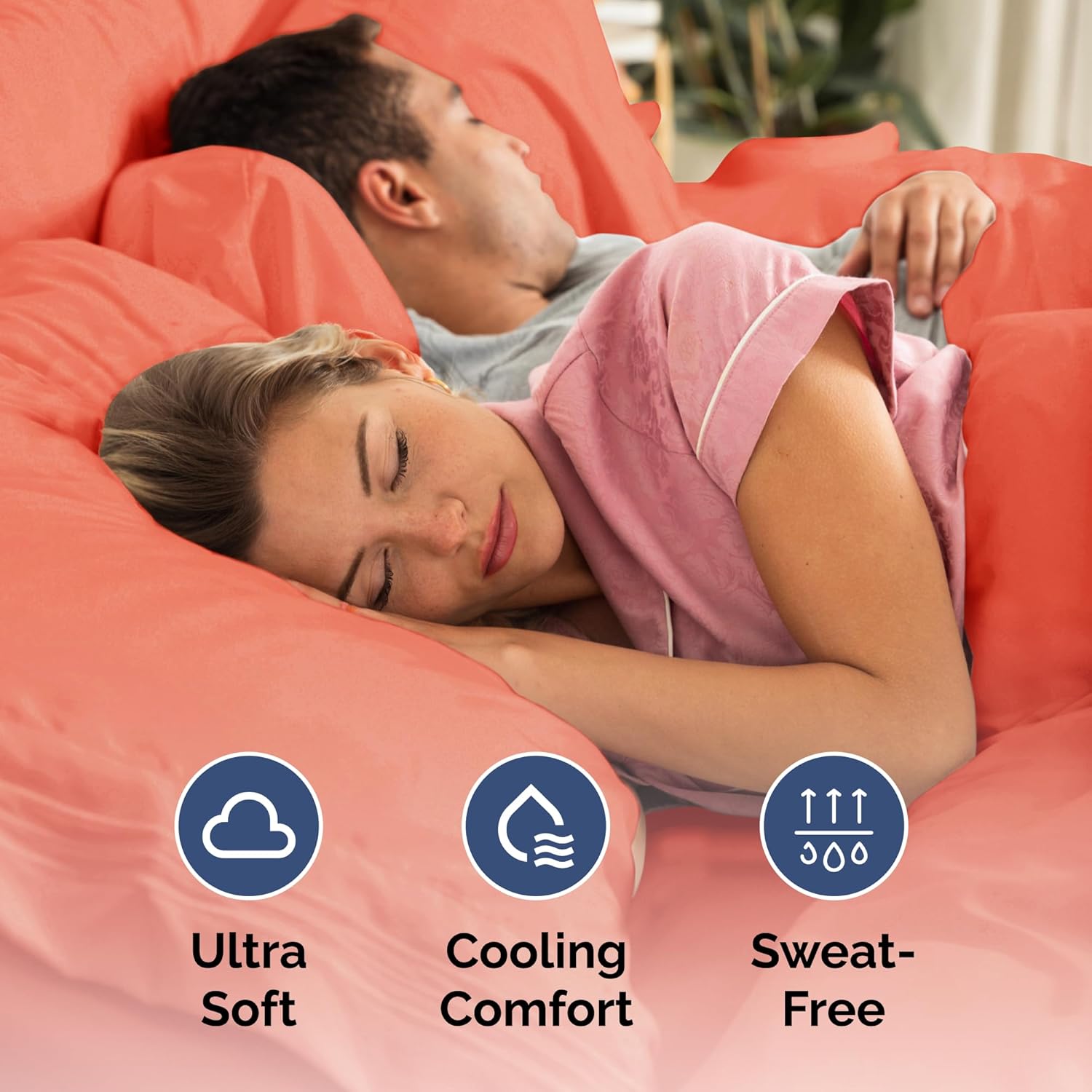 CGK Unlimited Coral Sheet Set with Comforter (King Size) - Bed Set Includes Fitted Sheet, Flat Sheet & Pillow Cases - Bedding Set - Breathable Bed Comforter Set