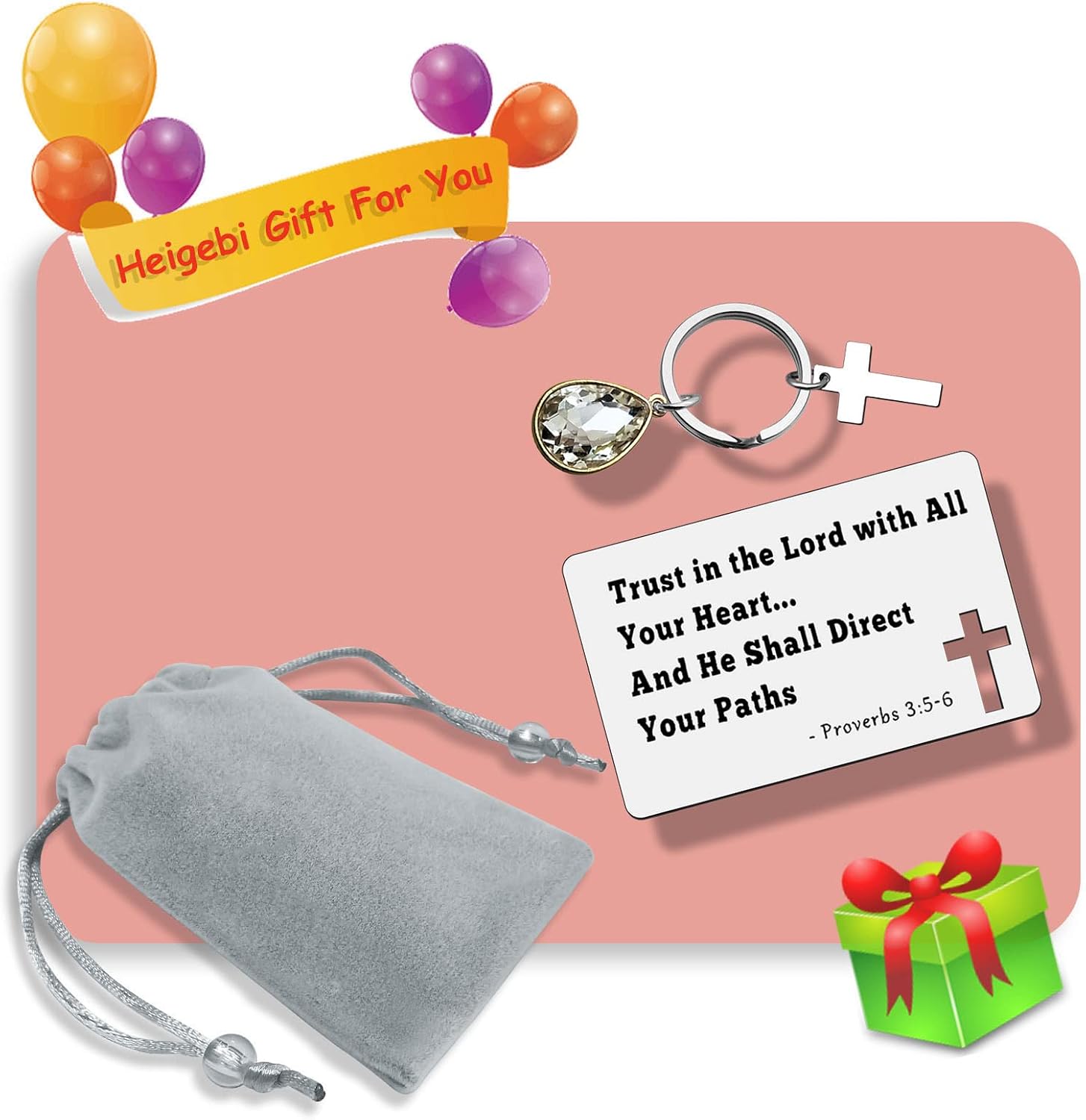 Inspirational Christian Gifts for Women Men Bible Verse Wallet Card Metal Engraved Inspirational Gifts Baptism Card Faith Gifts Religious Gifts Christmas Birthday Thanksgiving Graduation Present - Image 3