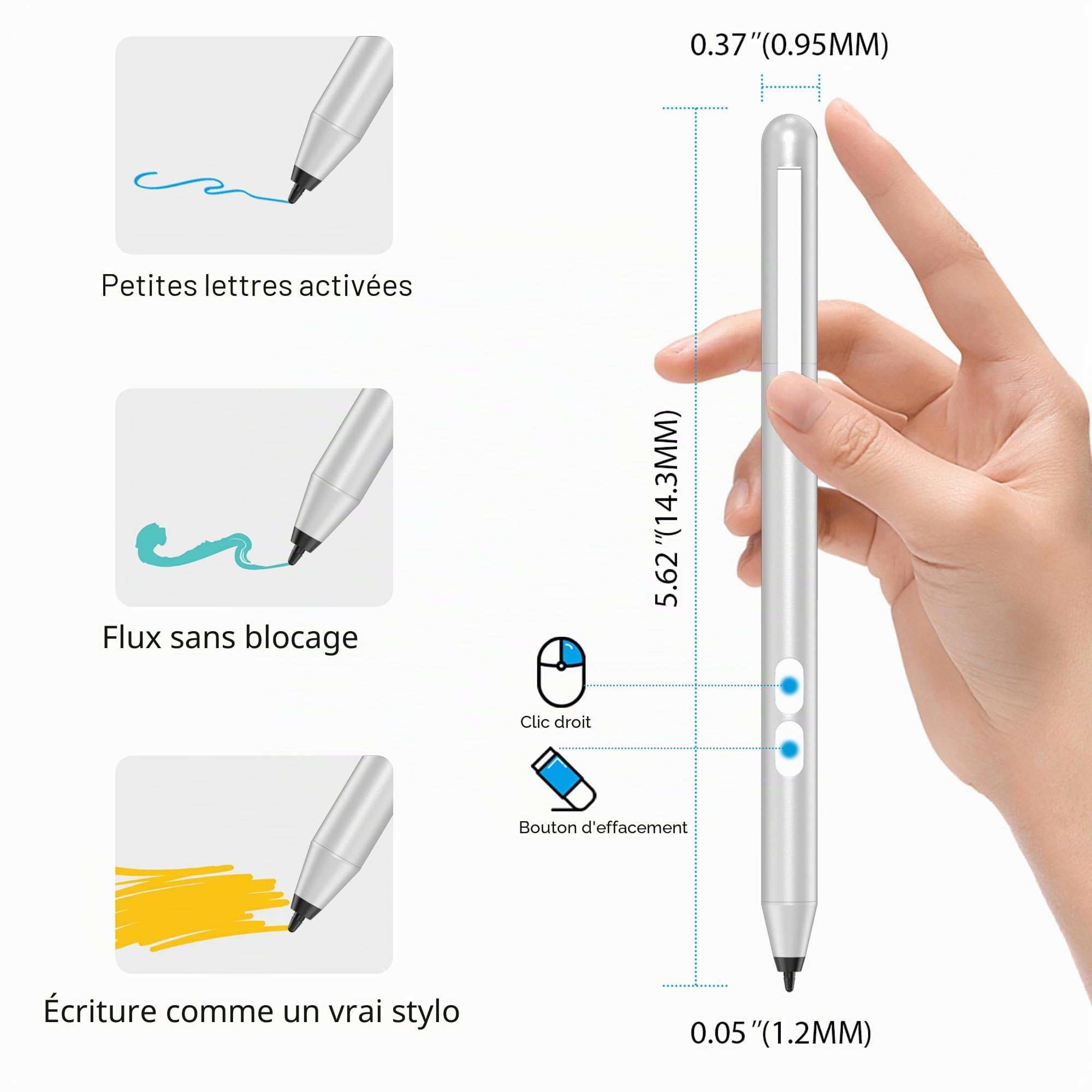 Stylet pour appareils à écran Tactile ASUS, Niveau de Pression 1024 (2500 Heures d'autonomie), Stylet avec ASUS SA203H pour ZenBook et VivoBook Slate