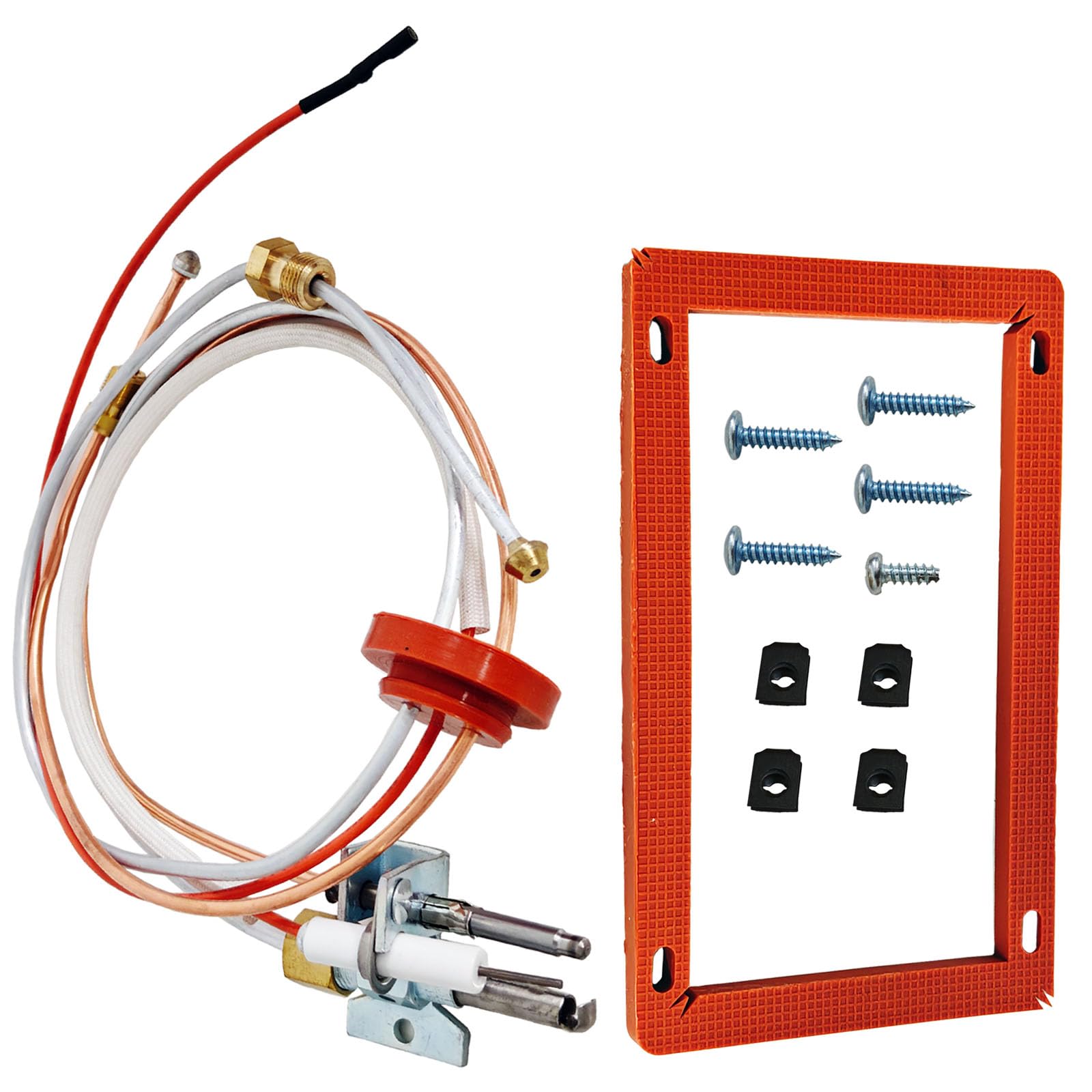Kit de piloto y encendedor SP20075 SP20305A mejorado, compatible con el conjunto de piloto del calentador de agua Richmond para piezas de calentador de agua a gas natural PROTECH GE Rheem. Incluye junta de puerta del quemador.
