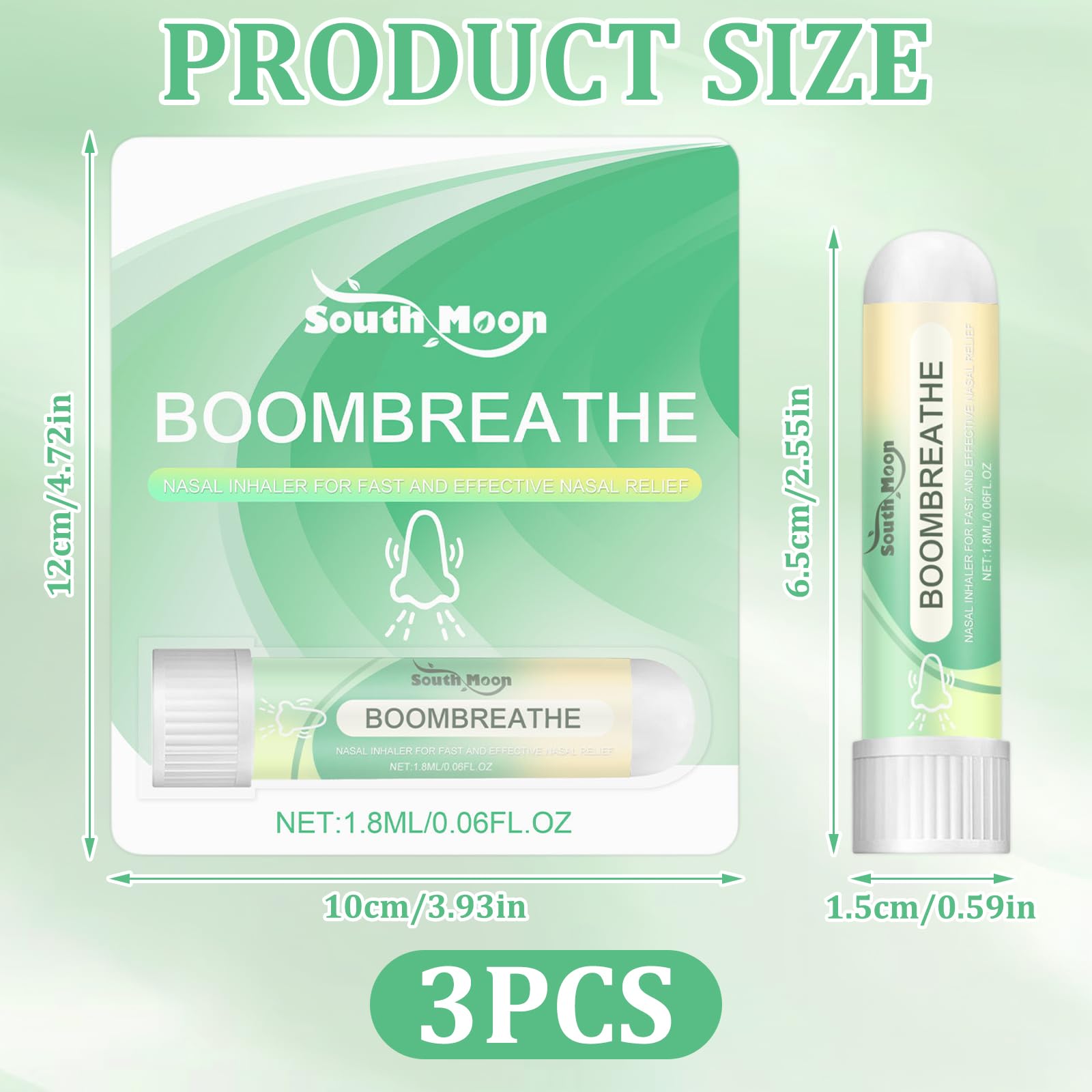 3 Pezzi Inalatore Thailandese Con Sensazione Di Freschezza Piccolo E Portatile Nasal Stick Perfetti per Lavoro, Studio O Viaggi