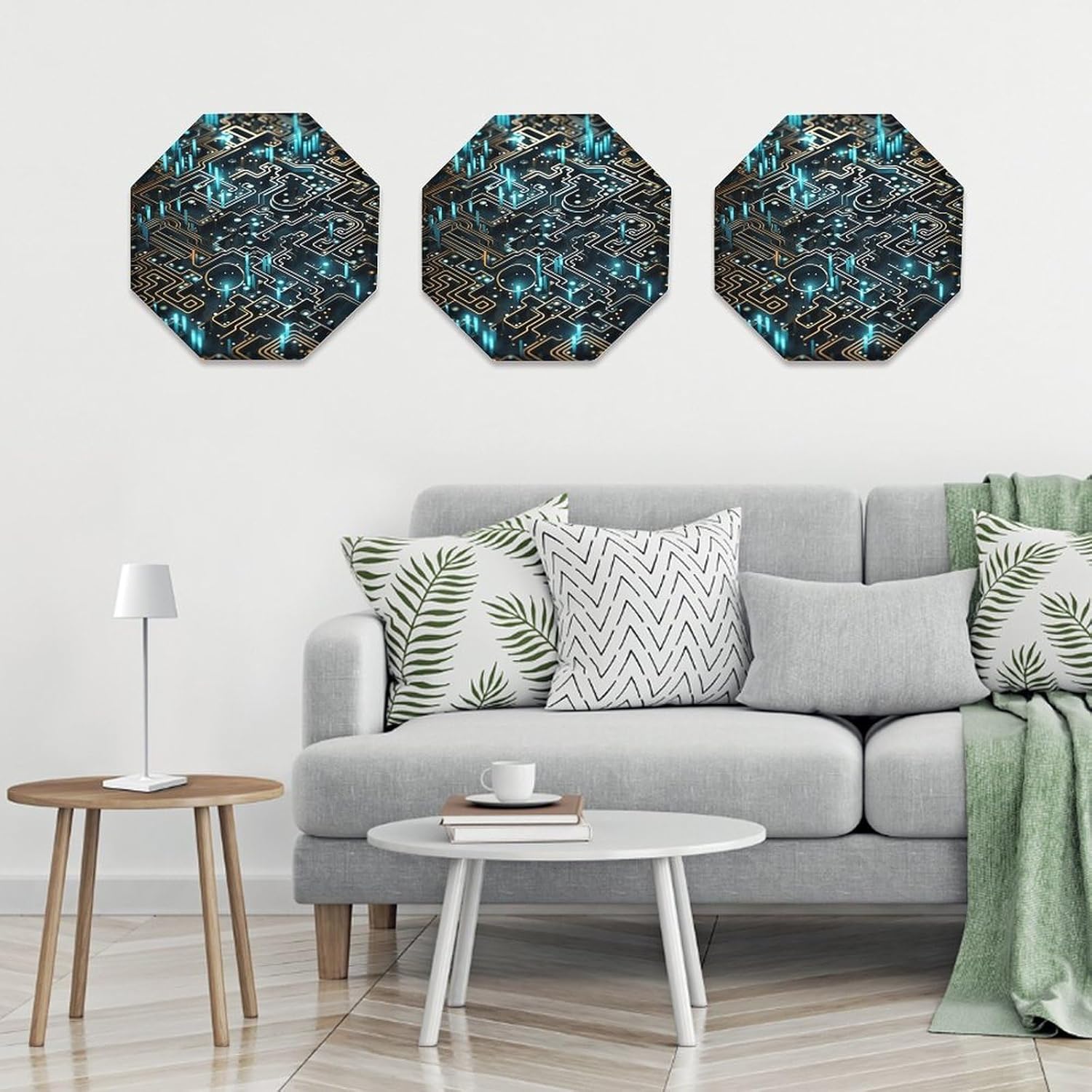 Ctagon Metal Sign for Home, Modern Display Plate for Kitchen, Coding Pattern Plates Accent Hanging Wall Decorations 3PCS for Living Room, Bedroom, Hallway, Hotel