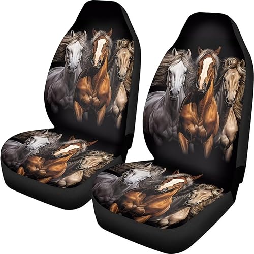Miniatura 6 de LedBack Native Tribal Horse Navajo - Fundas de asiento delantero para automóviles, protector universal de asiento de vehículo de 2 piezas,