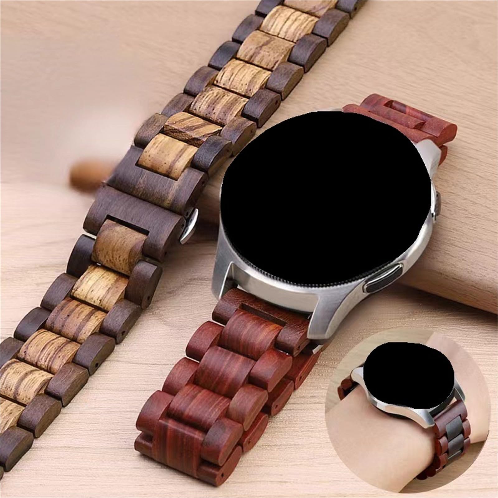Cinturino di ricambio classico in legno a sgancio rapido da 20 mm 22 mm, cinturino da lavoro retrò e confortevole