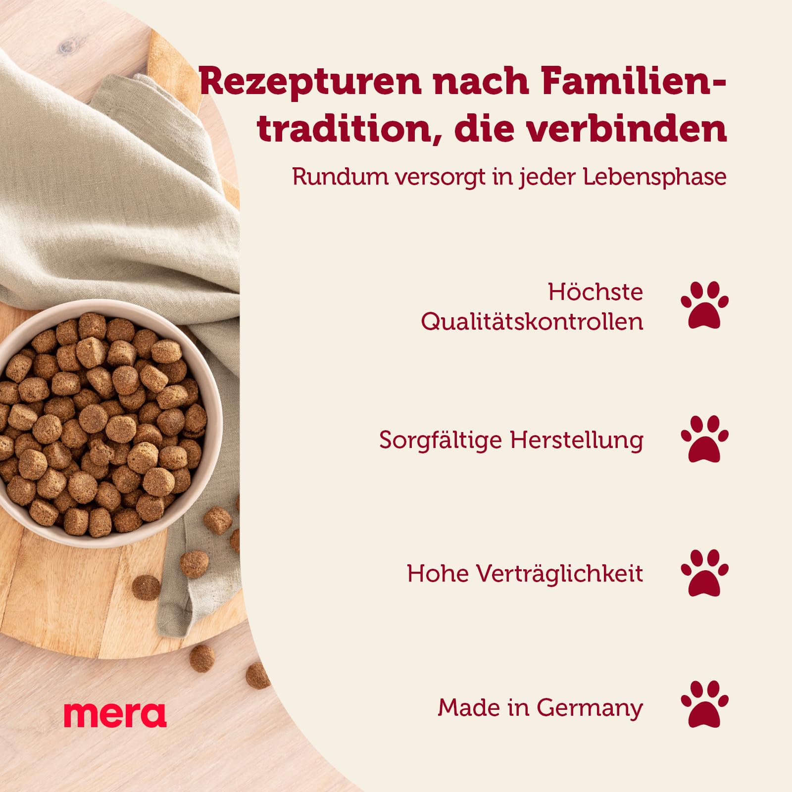 MERA Essential Senior Comida Seca para Perros Mayores de Todas Las Razas y tamaños, Omega-3 y Omega-6 para Piel y Pelo Brillante, 12,5 kg