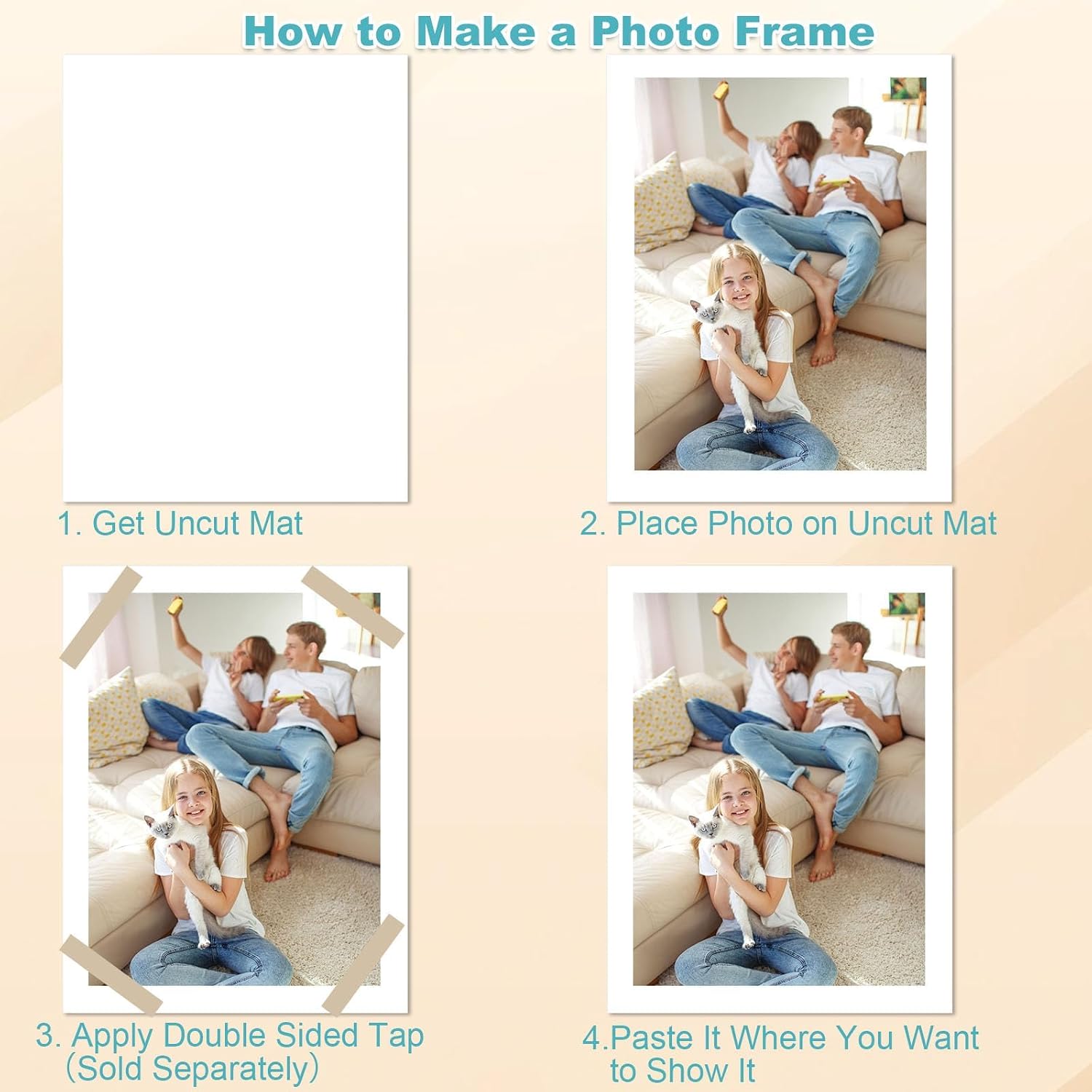 WOPPLXY 25 Pack 11x14 White Backing Boards, White Uncut Picture Mat Boards, Mat Backing Board Ideal for Photos, Pictures, Prints, Frames, Arts and DIY Projects