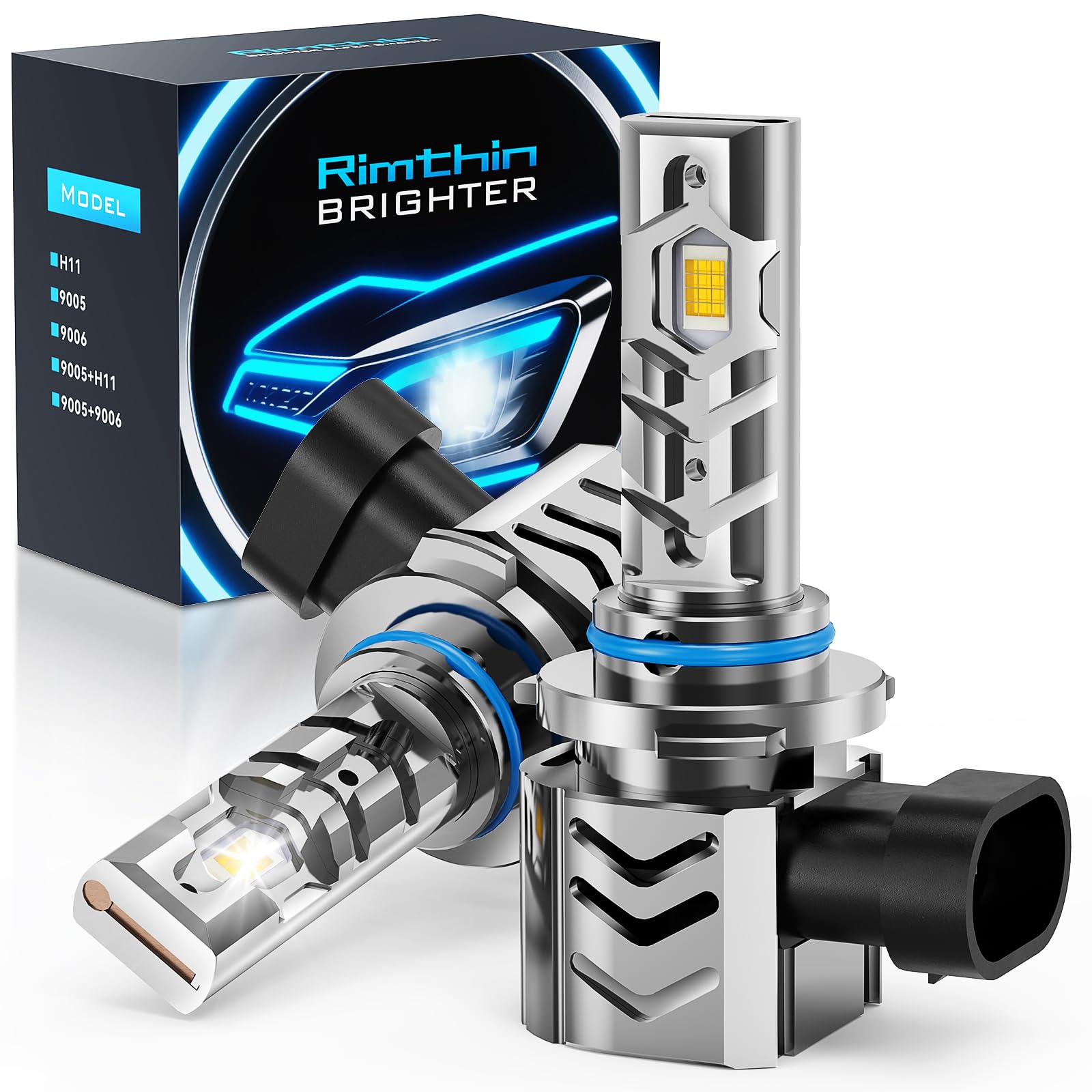 rimthin 9005/HB3 Light Bulbs, 35,000LM 900% Brightness 6000K Cool White