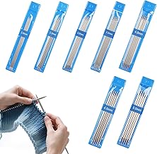 Coopay Knitting Needles Set, 15 cm Double Pointed Knitting Needles, 35 Pieces, Lightweight Straight Needle Game, 2.0-5.0 mm, Short for Socks Knitting & Beginners, Sock Needles Set