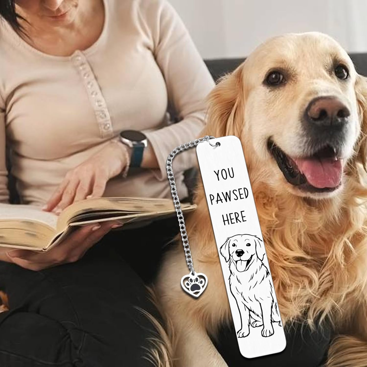 Dog Lovers Gifts for Women, Golden Retriever Dog Dad Gifts for Men, Valentines Day Gift for Him Her, Dogs Mom Gift for Women, Birthday Bookmark Giifts for Dogs Lovers, Book Lovers Reading Accessories - Image 3