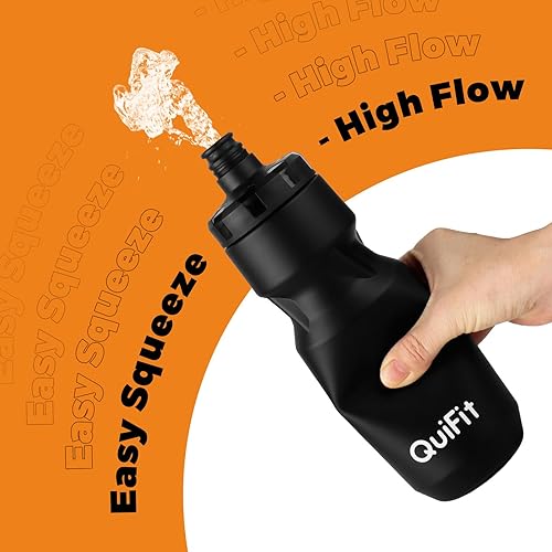 Miniatura 3 de QuiFit Botella de agua para bicicleta, paquete de 24, botellas exprimibles de 24 onzas  32 onzas, sin BPA, a prueba de fugas, jarra deportiva