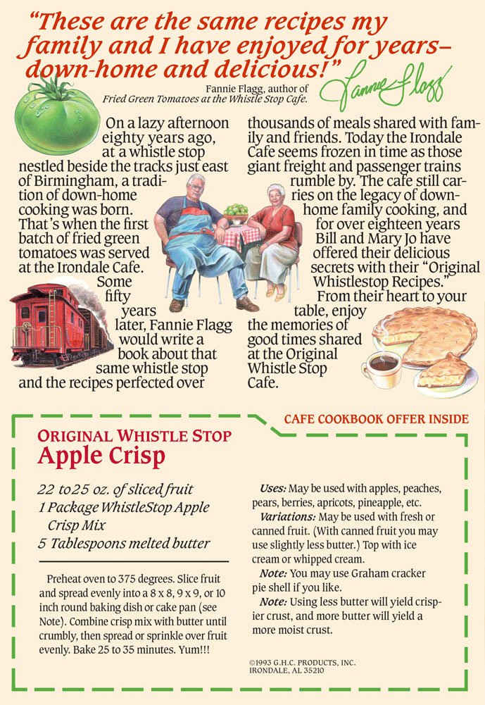 Original WhistleStop Cafe Recipes | Apple Crisp Batter Mix | 9 oz. | (6 Pack)