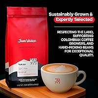 Vista 7 de Juan Valdez Volcan - Café en grano entero, tostado oscuro, 100% granos arábica colombianos, café 100% colombiano con baja acidez y notas de caramelo