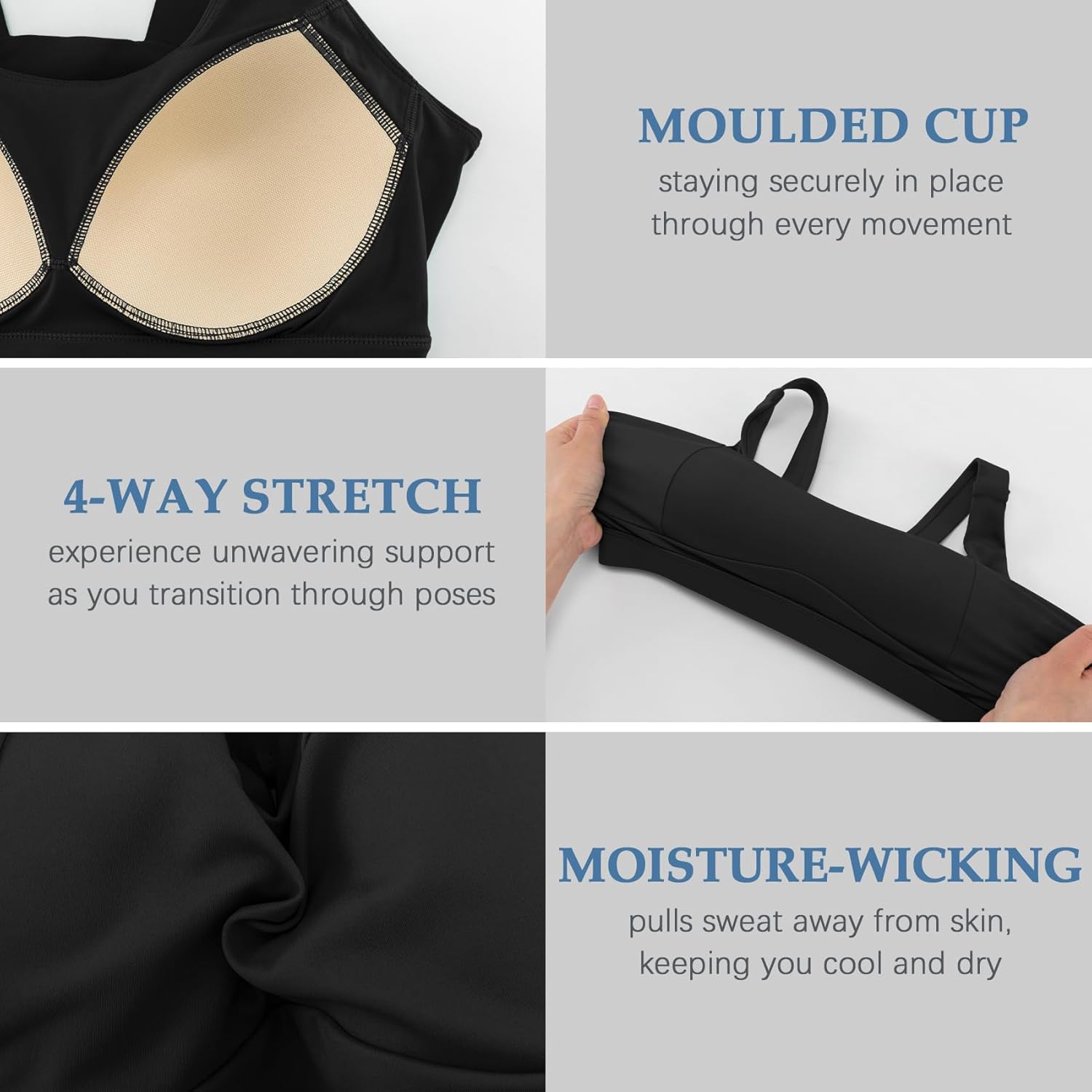 Sports Bras for Women High Impact Racerback Workout Tops Molded Cup Running Bra Sexy Backless Yoga Crop Top - Image 5