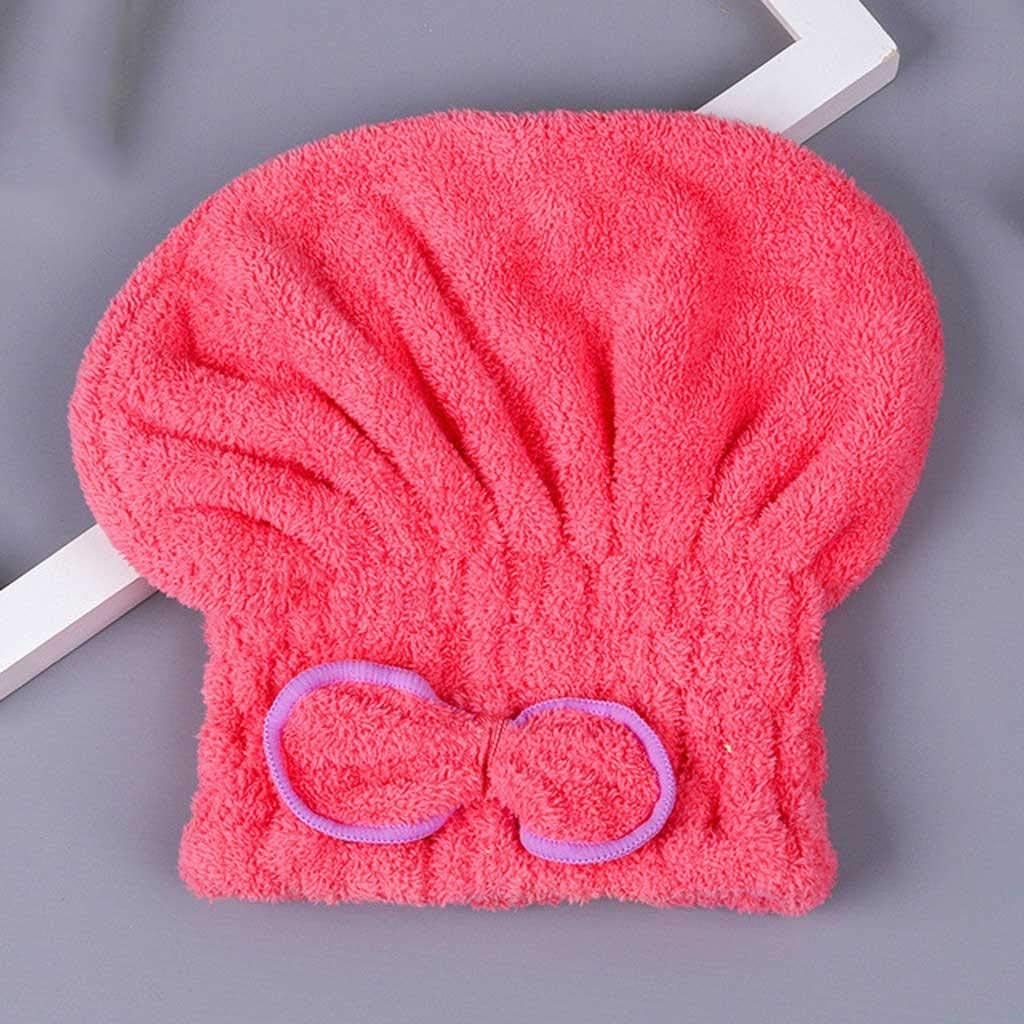 Microfiber Solid Quickly Dry Hair Hat Turban Women Girls Ladies Cap Bathing Drying Towel Wrap(White-Patch Five-Pointed star4)