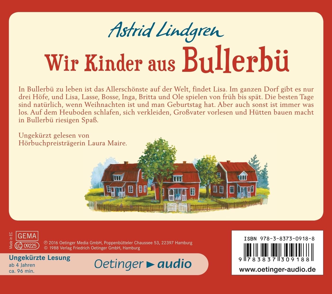 Wir Kinder aus Bullerbü 1: Gelesen von Laura Maire für Kinder ab 4 Jahren