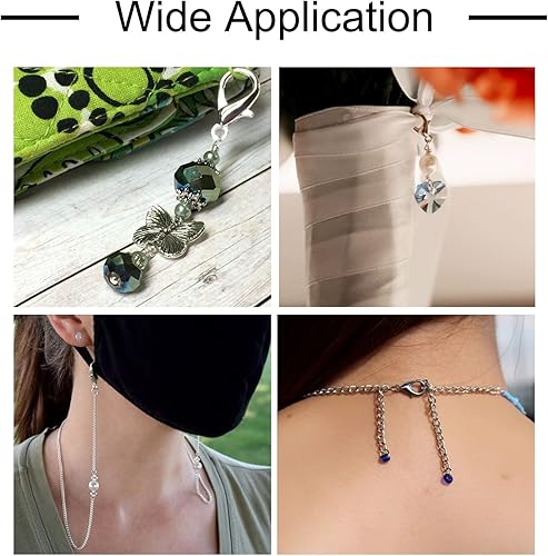 Vista 102 de Pandahall - 100 cierres de pinza de langosta de acero inoxidable, joyería de oro real de 24 quilates, cierre de langosta de 2 colores, cierre