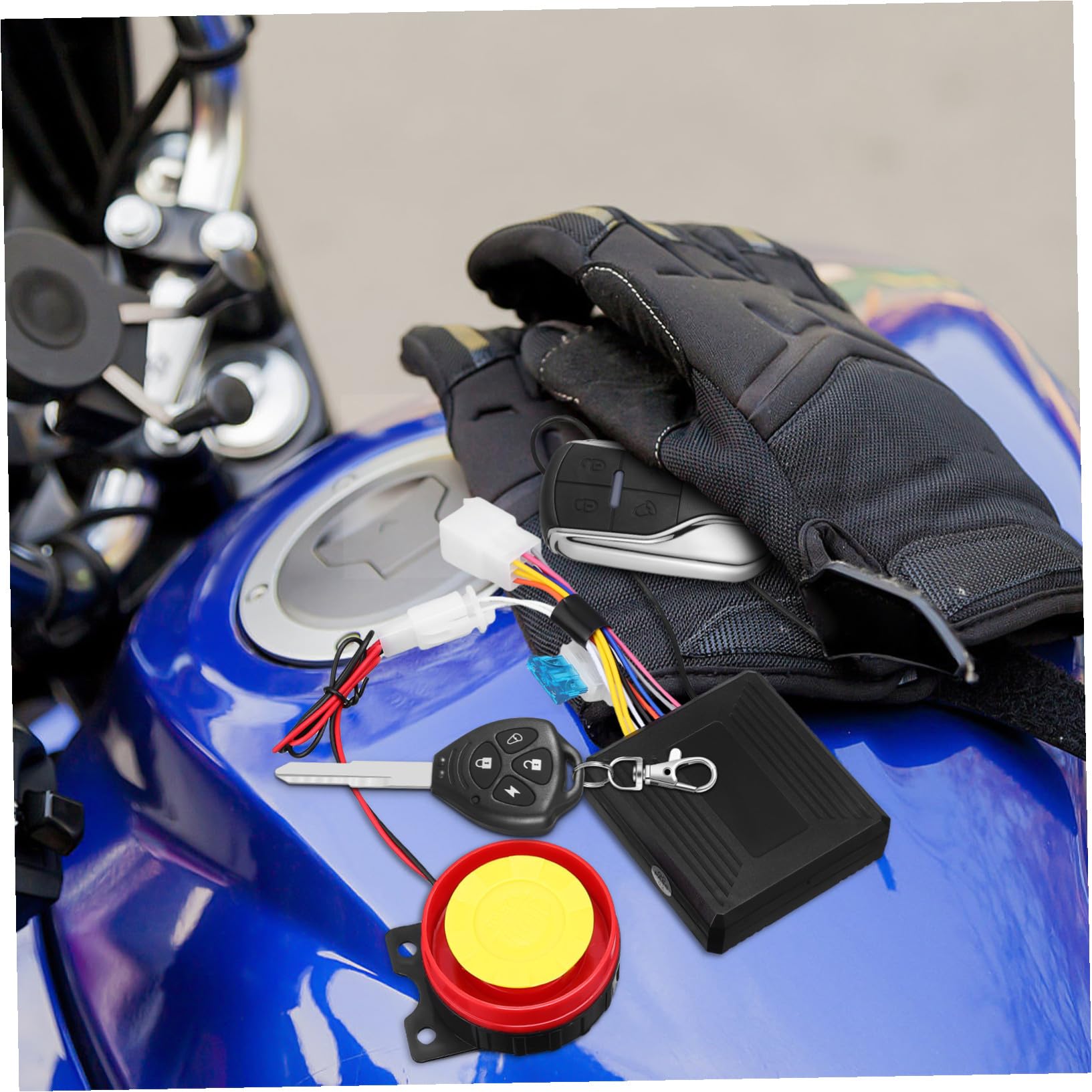 Allarme Antifurto per Veicoli a Due Ruote 315mhz con Avvio Remoto Nero | Abs, Batteria Inclusa, Telecomando in Dotazione, Dispositivo per Scooter e Motocicletta