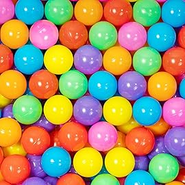 MoonxHome Ball Pit Balls for Toddlers, BPA Free Crush Proof Colorful Plastic Toy Balls, Children\'s Pool Water Toys, Bright Colors Ocean Balls for Play Tent 2.15 Inch Pack of 100 Rainbow Colors