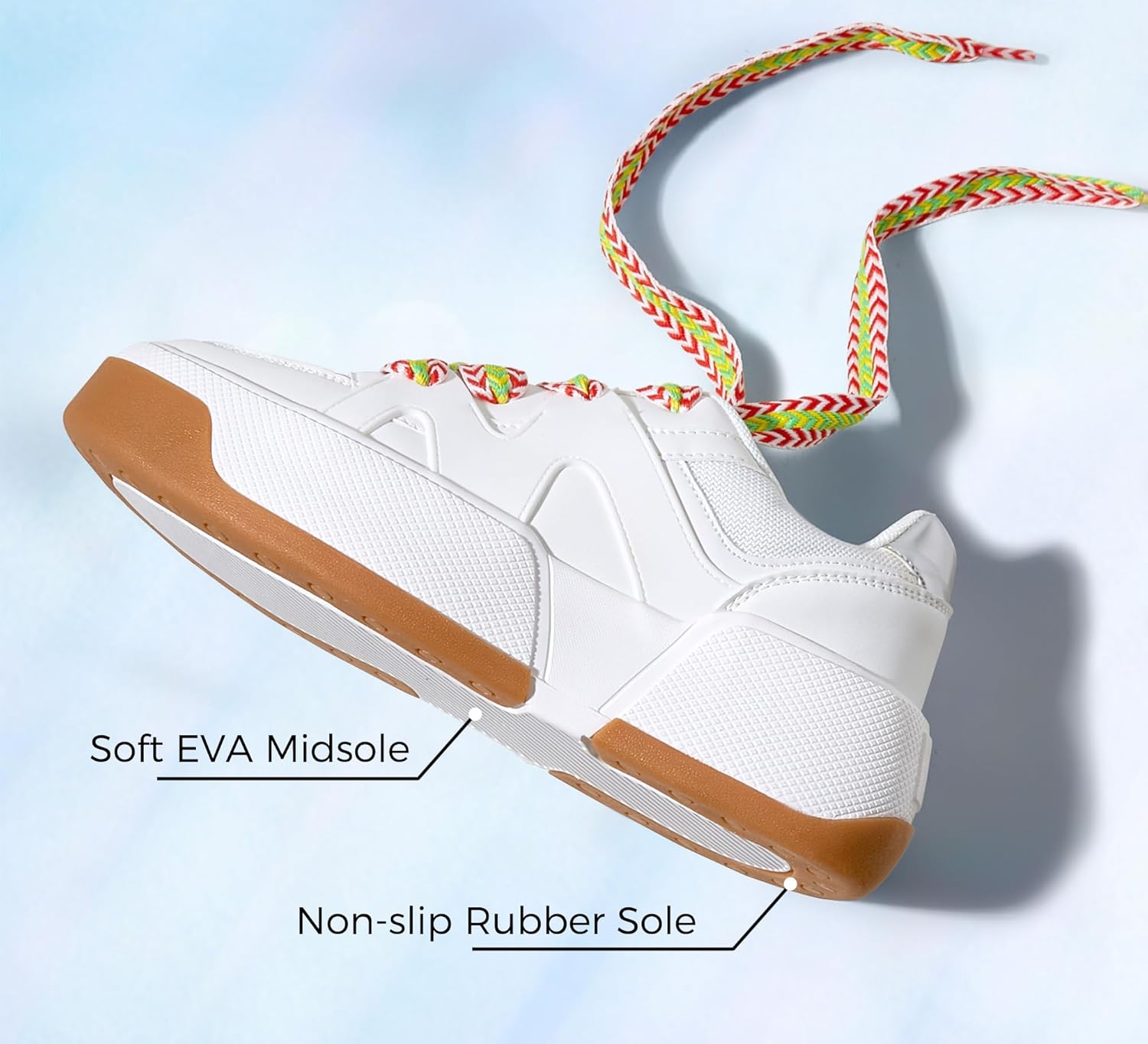 LUCKY STEP Women’s Platform Fashion Sneakers Lace up Casual Faux Leather Comfortable Thick Sole Tennis Walking Shoes - Image 7