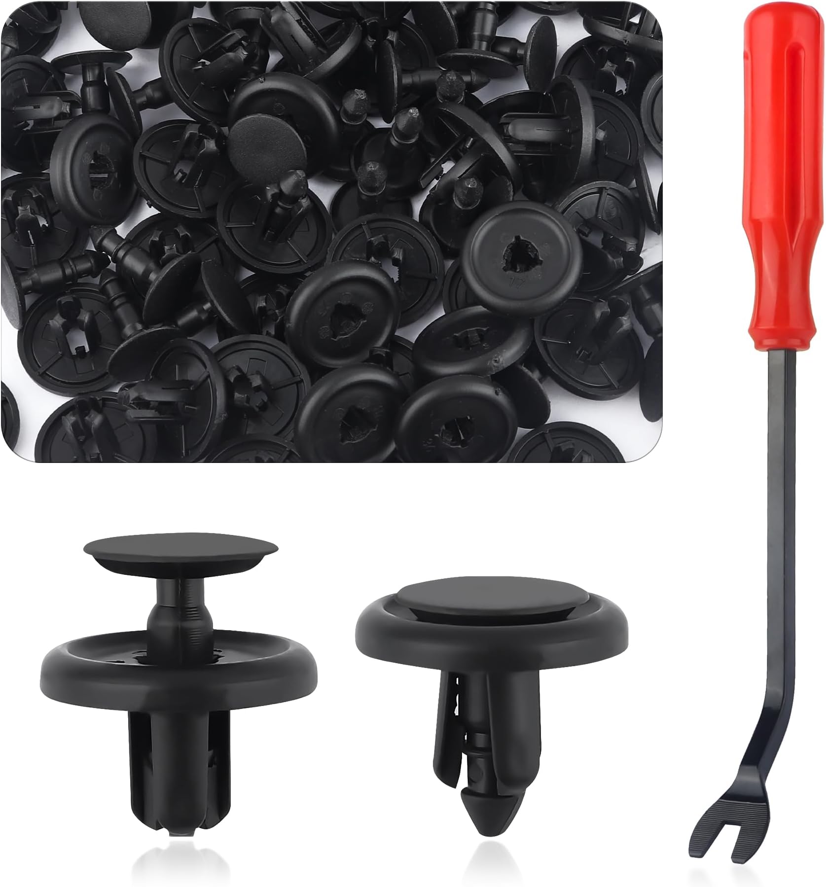 100PCS Door Panel Clips with Fastener Removal Tool,Door Trim Panel Retainer Clips Car Accessories OEM#90467-07201,Automotive Clips Compatible with Toyota 4Runner Solara Lexus (90467-07201)