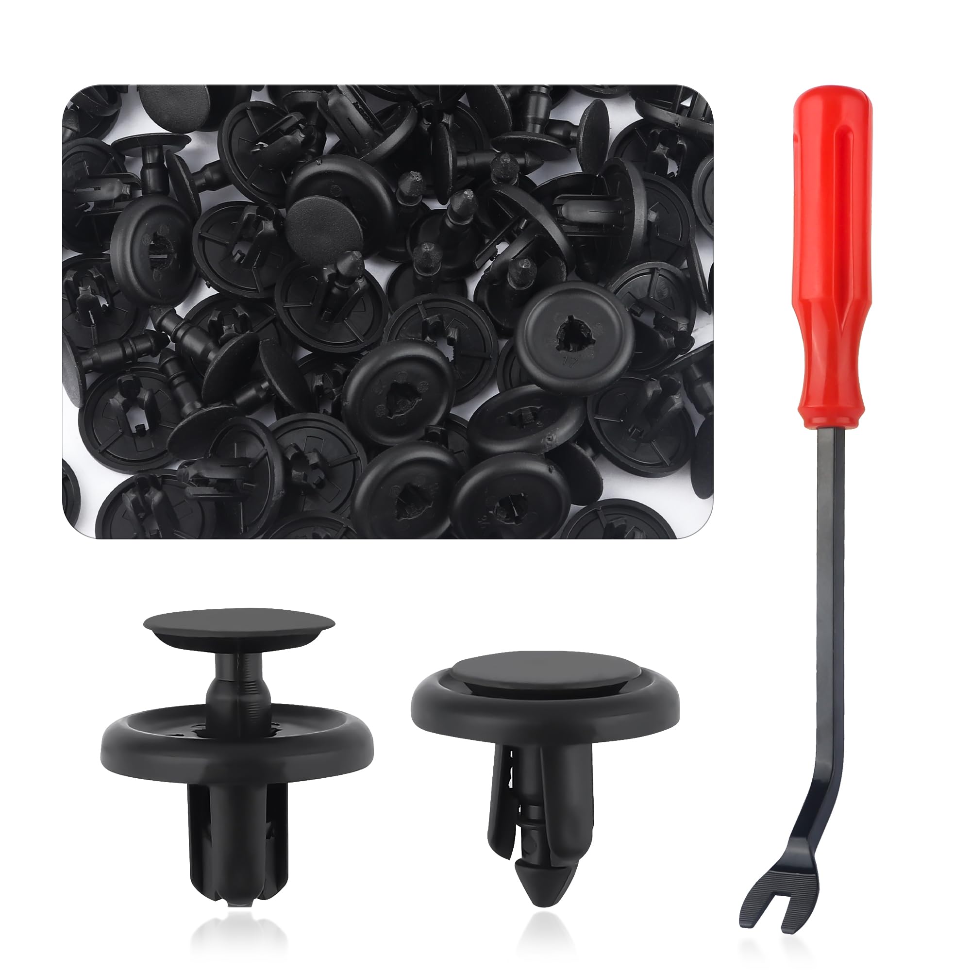 100PCS Door Panel Clips with Fastener Removal Tool,Door Trim Panel Retainer Clips Car Accessories OEM#90467-07201,Automotive Clips Compatible with Toyota 4Runner Solara Lexus (90467-07201)