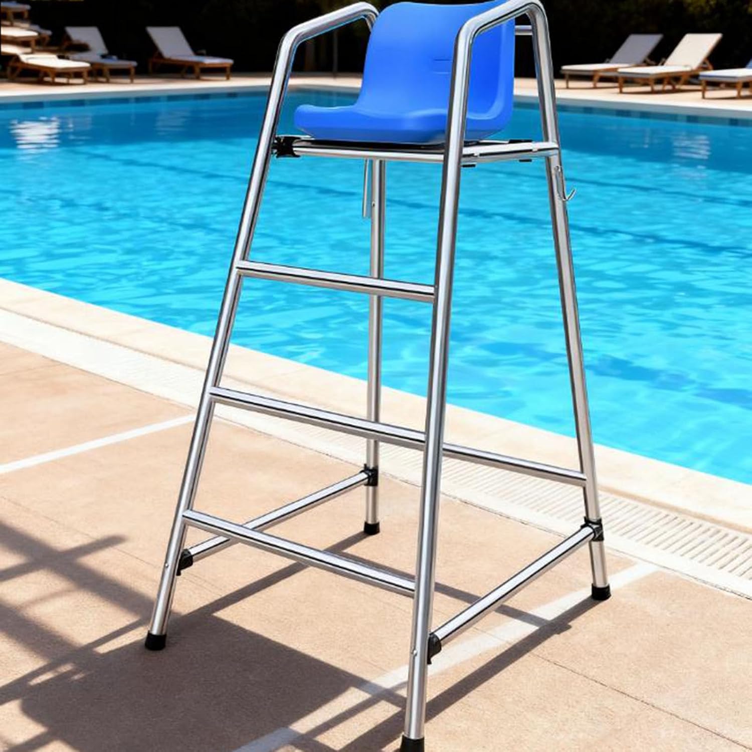 Lifeguard Chair Lifeguarding Sports Refereeing Stable Base with Narrowing Corners Armless Comfortable Seat Outdoor Use Life Guard Chair,Lifeguard Observation Chair Detachable Extra Tall Des