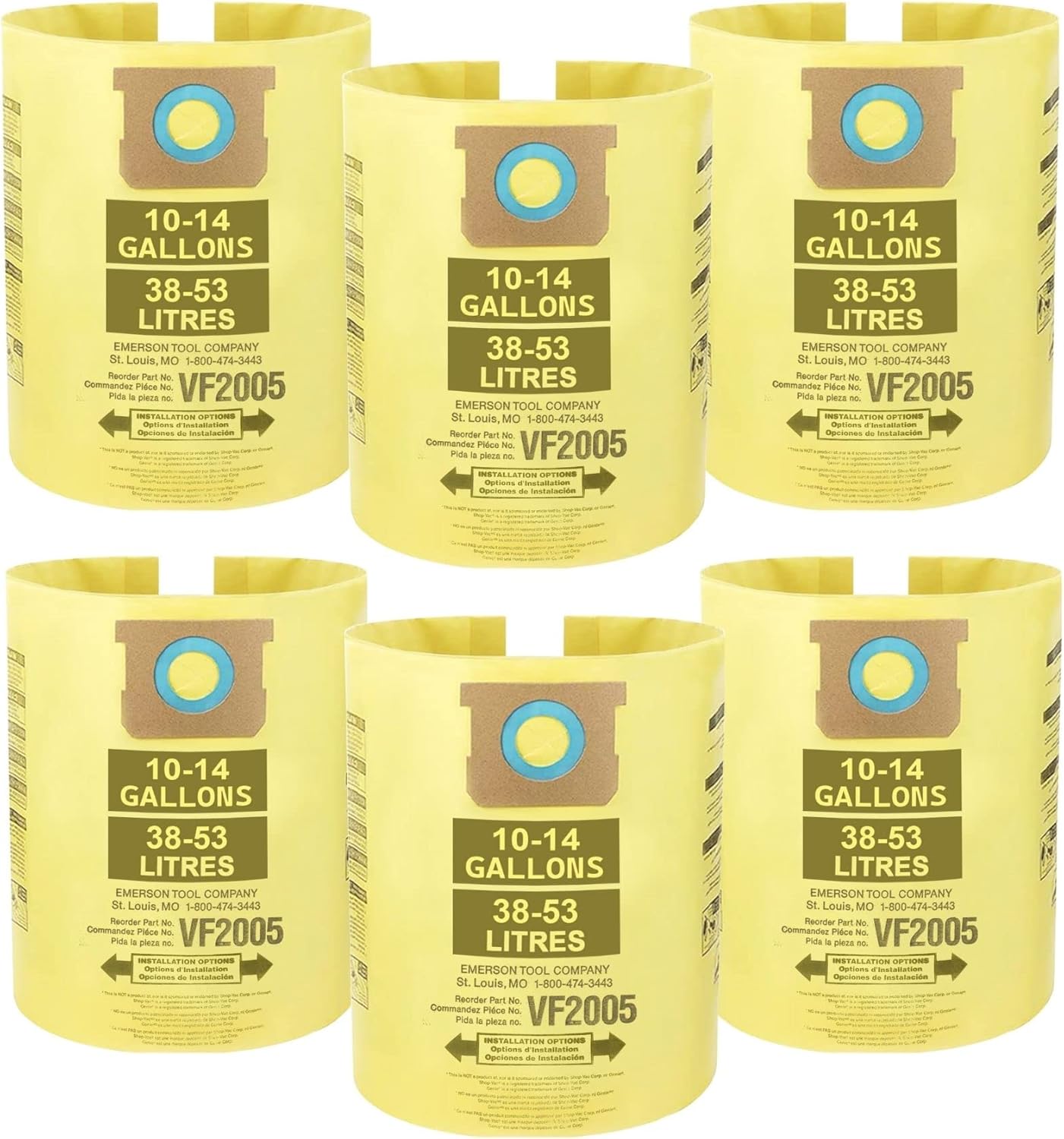 Yonice 90672 Vacuum Filter Bags Type I Compatible for ShopVac 1014 Gallon Vacuum