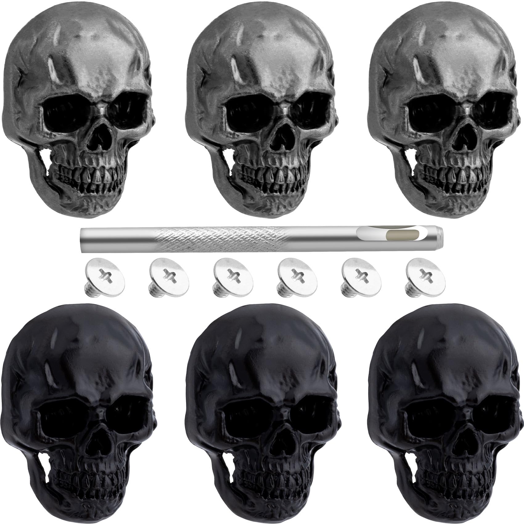 Amazon.com: Lekgavd 6pcs Skull Rivets Studs for Clothing