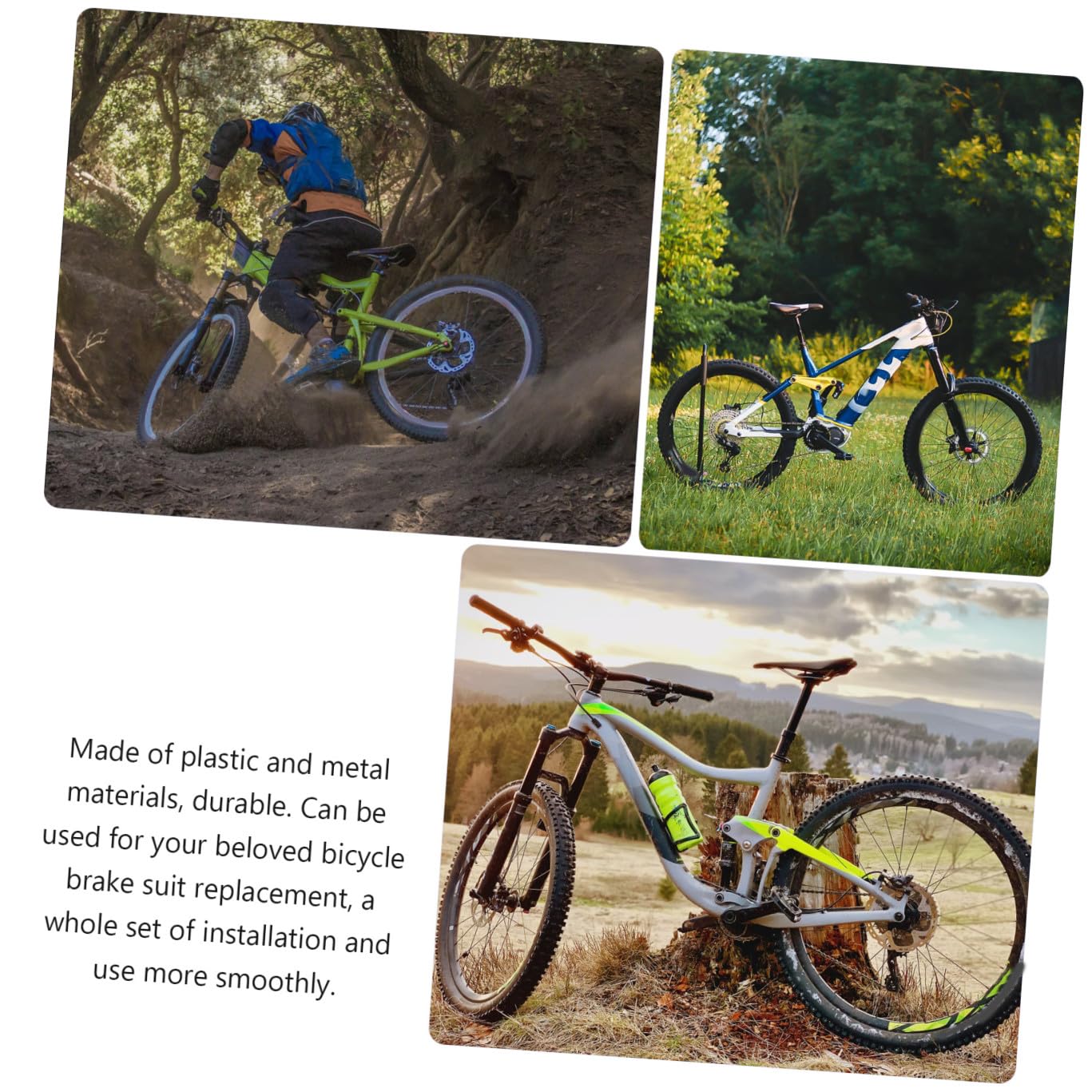 Gatuida Juego de Frenos de Disco Hidráulicos Material Plástico Negro y Alta Fricción Diseño Ahuecado y Soporte Multi-Radio para Bicicleta de Montaña