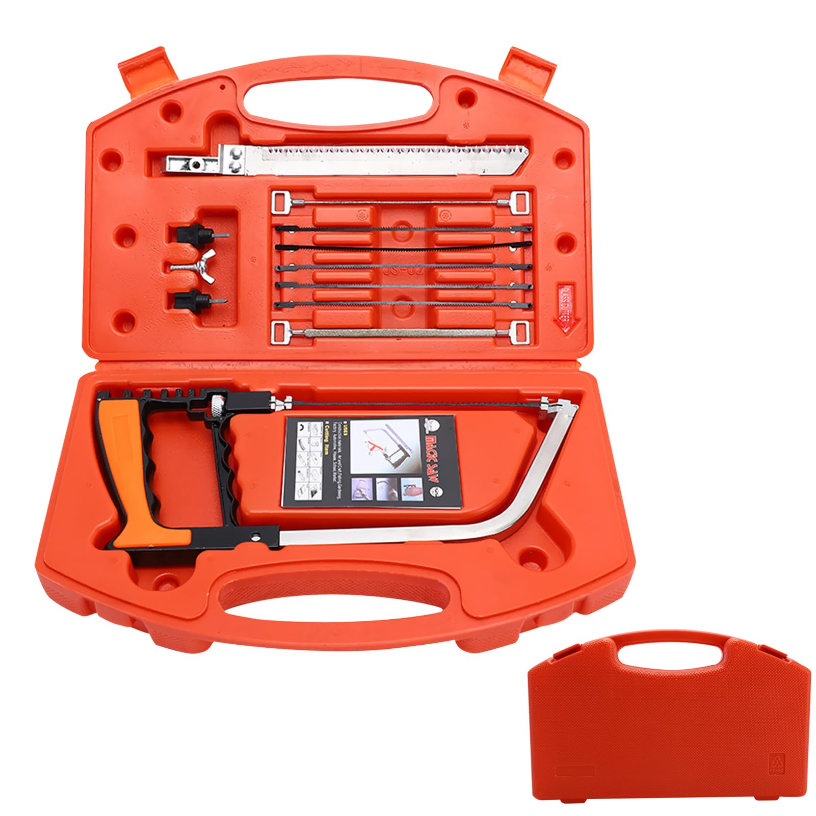 Beauenty Handsaw Set, 12 in 1 Multi-purpose DIY Bow Saw Hacksaw (Orange)