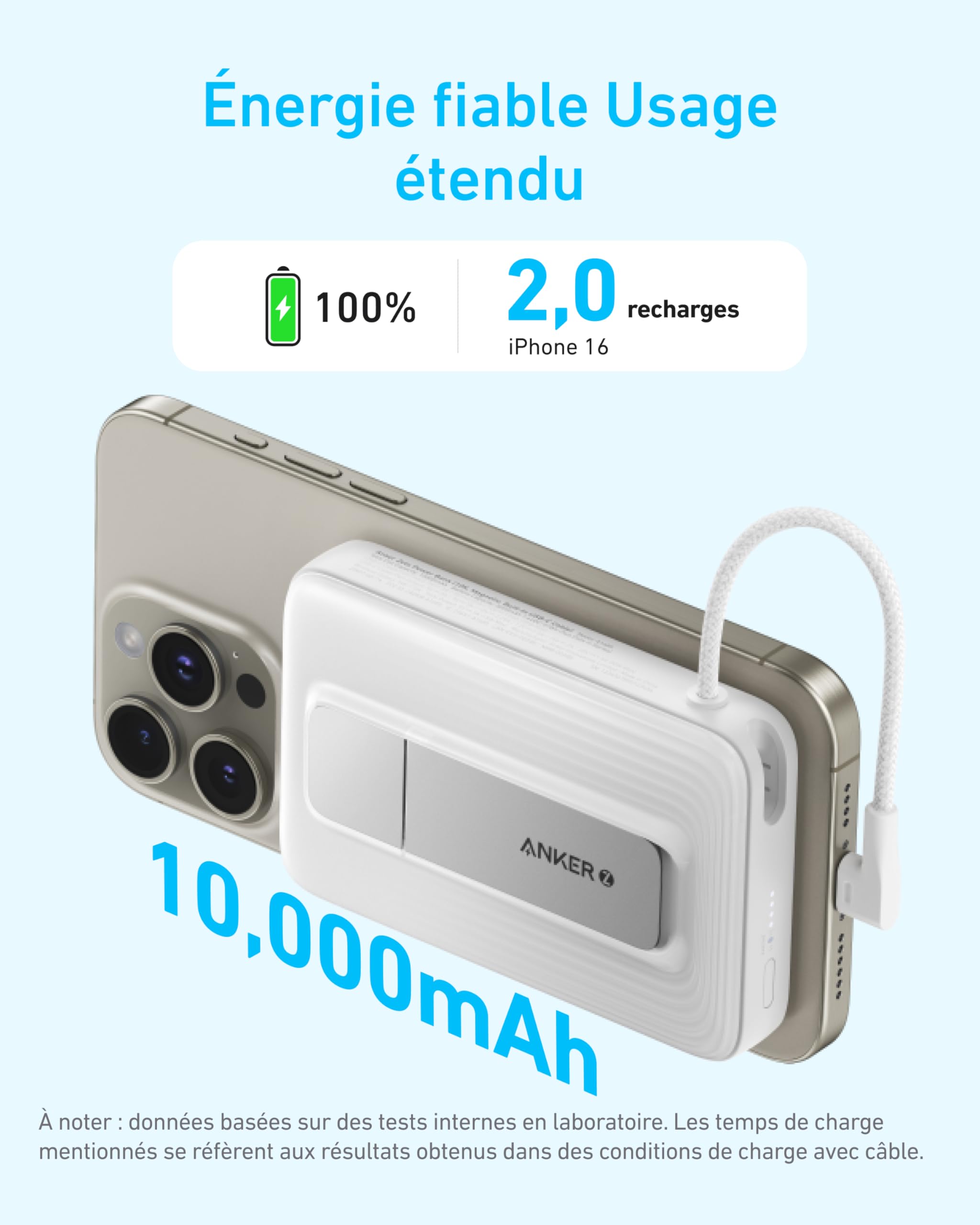 Anker Zolo Batterie Externe magnétique 10 000 mAh 30 W
