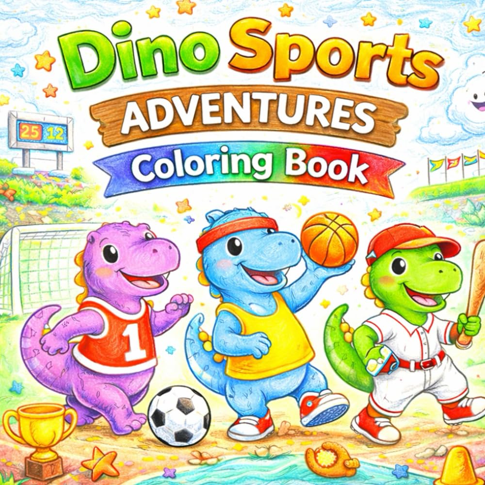 Dino Sports Adventures: Coloring Book