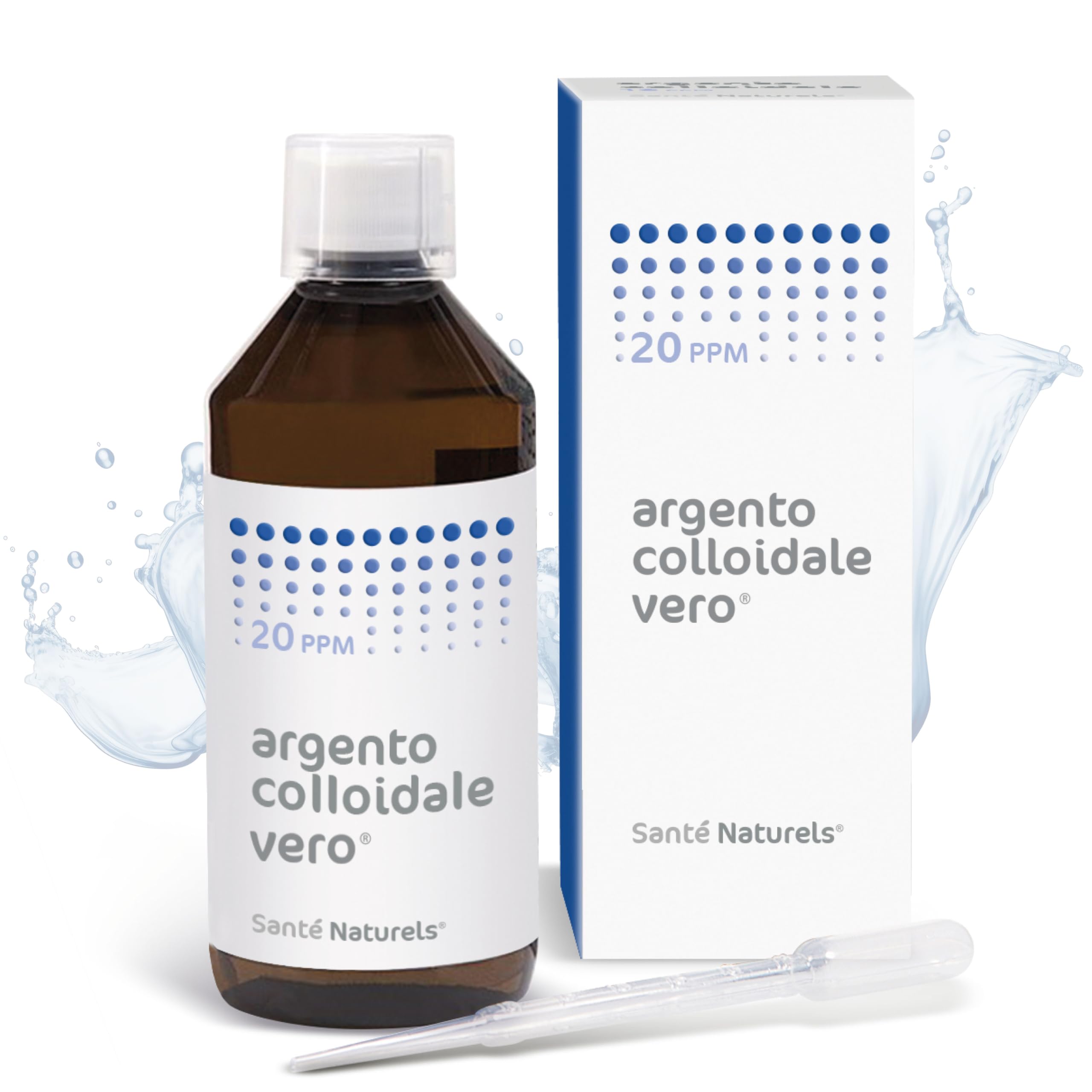 Argento Colloidale Vero ● 20 ppm 500 ml ● Particellare non Ionico con Forte Azione Antibatterica e Cicatrizzante ● Made in Italy