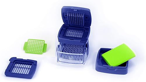 Miniatura 38 de Prensa de ajo, trituradora, cortadora, picadora y recipiente de almacenamiento, incluye pelador de ajo de silicona, fácil de limpiar, cuchillas