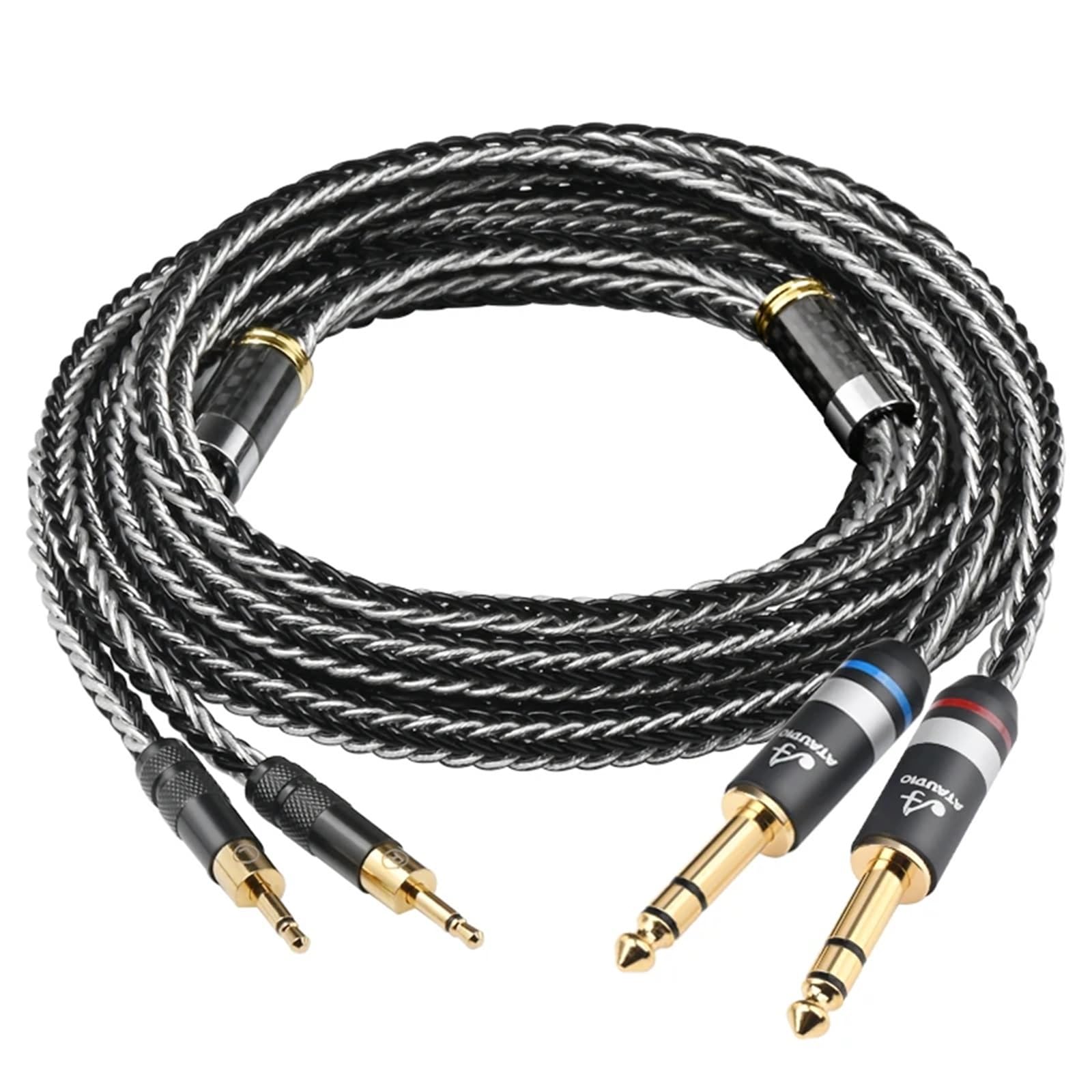 Cable de Audio for Auriculares HiFi PHA-3, Chapado en Plata, estéreo Dual de 3,5 mm, balanceado, OCC, for XLR Macho/Hembra.(PHA-3 to 6.35mm,2m)