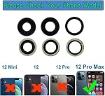 3pcs/Set 12 Pro Max Sapphire Arrière Caméra Verre Remplacement pour iPhone 12 Pro Max avec kit d'adhésif et de réparation pré-intégré