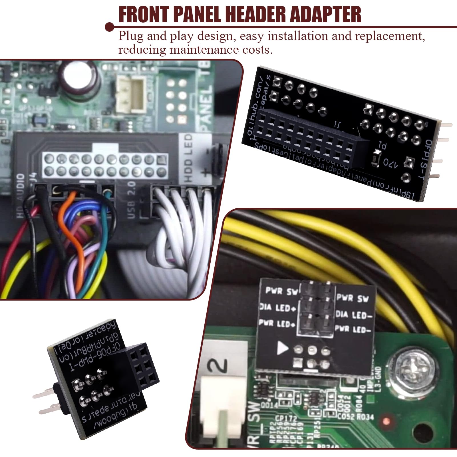 Dell Optiplex Header Adapter - USB & Audio -3