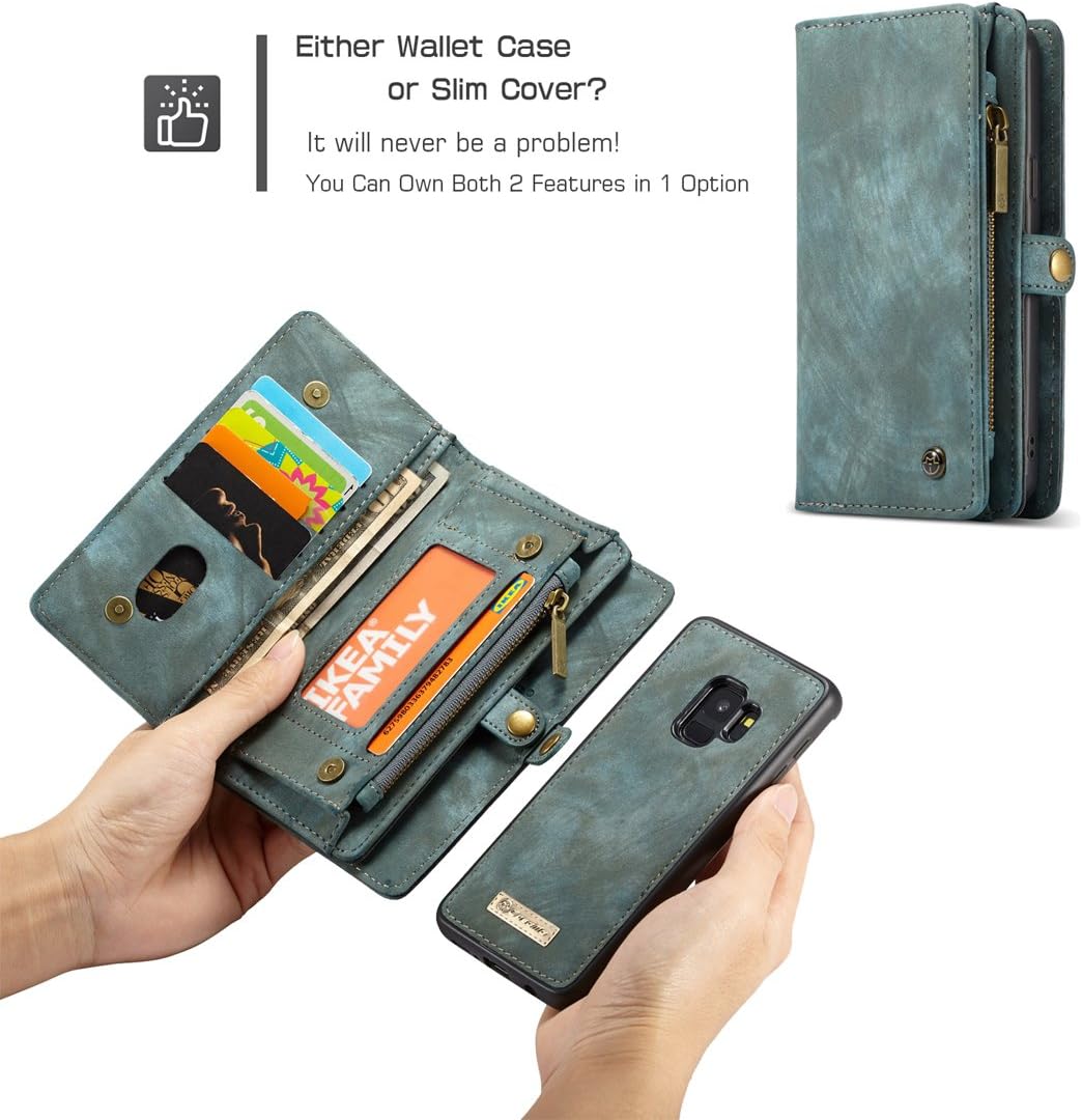 Exclusive Discount 70% Price Galaxy Note 9 Wallet Case,AKHVRS Premium Leather Folding Flip Wallet Case Cover for Note 9 Card Slots Magnetic Closure Protective Cover Detachable Wallet Folio for Samsung Galaxy Note 9 Blue