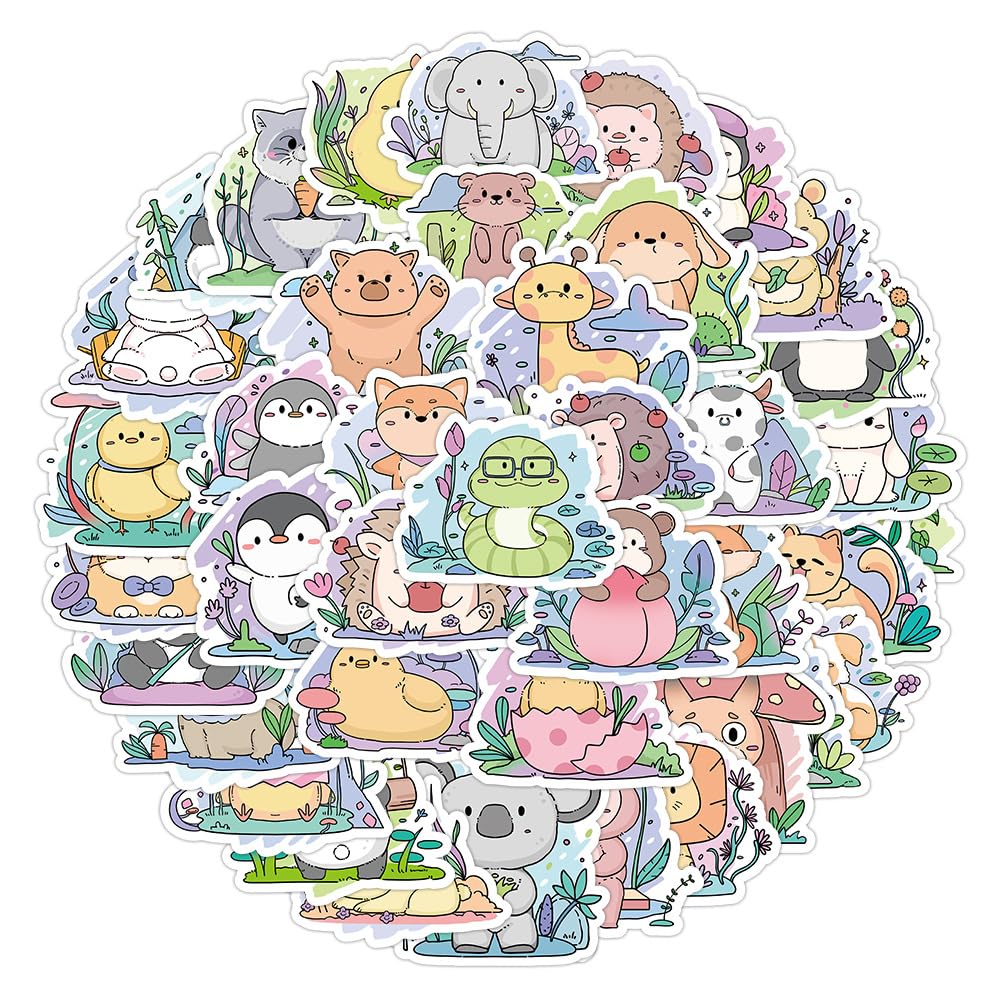 60 Pcs Animal Forest Stickers for Kids Teens Adults Boys Girls Gift,Stickers Pack for Laptop,Skateboard,Luggage,Car,Bike, Cup,Computer,Water Bottle Decor,Animal Vinyl Waterproof Sticker Decals