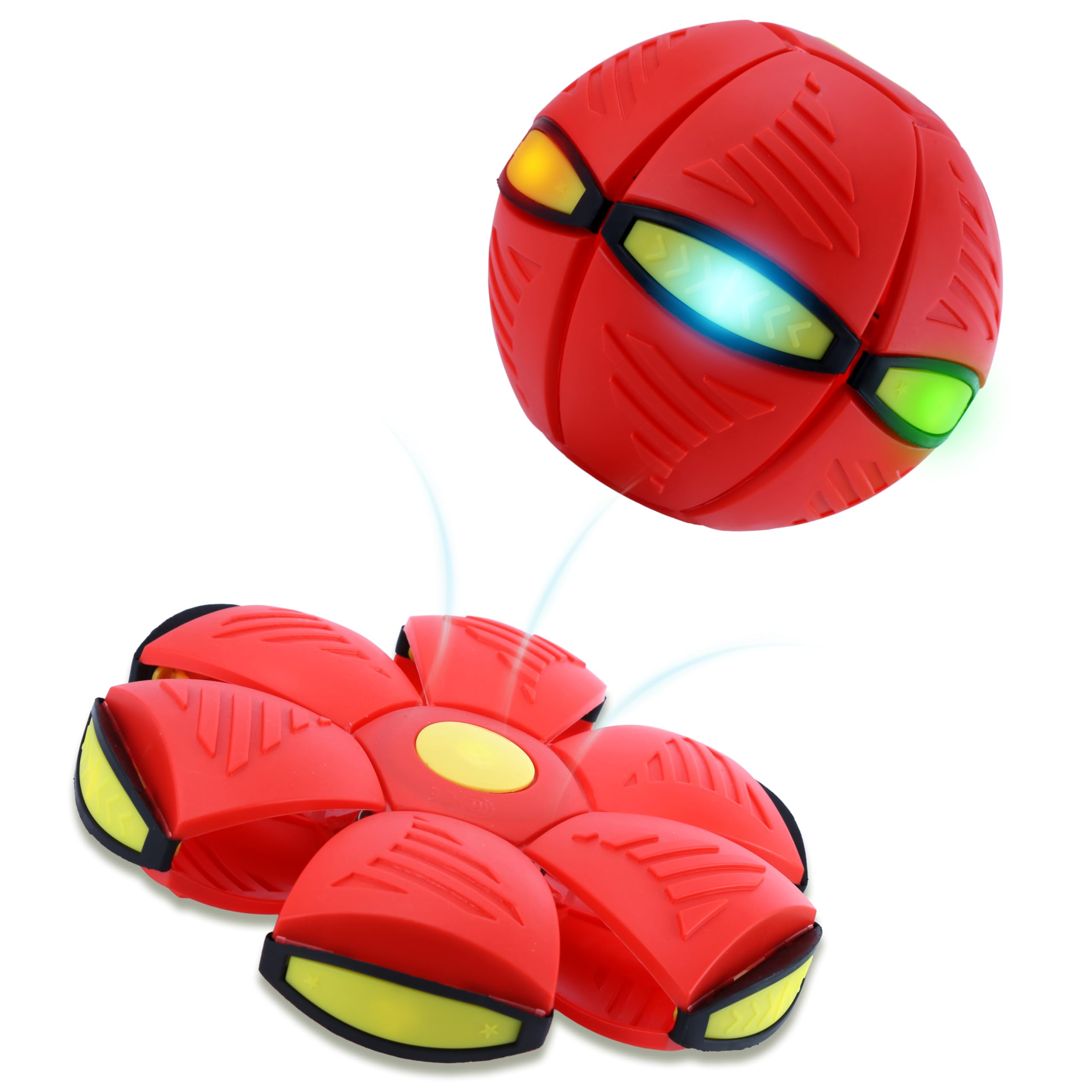 Magic Metaball, Magic Bouncing Ball, Magic Flying Saucer Interactive Pop Up Balls, Transform Toy, Eltern-Kind-Interaktion Roter Hüpfball, Faltbare Zeitverzögerung Frisbee Fliegende Disc Spielzeug mit