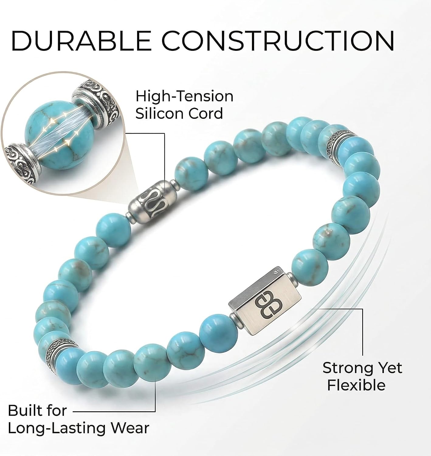Kartini Studio Turquoise and Sterling Silver Bracelet, Men's Quality Turquoise Jewelry, Men's Bracelet