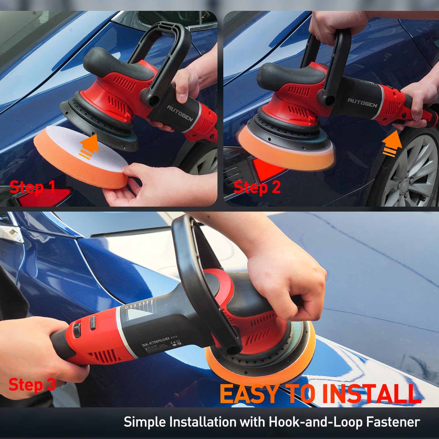 Snapklik.com : AUTOGEN Car Buffer Polisher, 6 Inch Dual Action Polisher ...