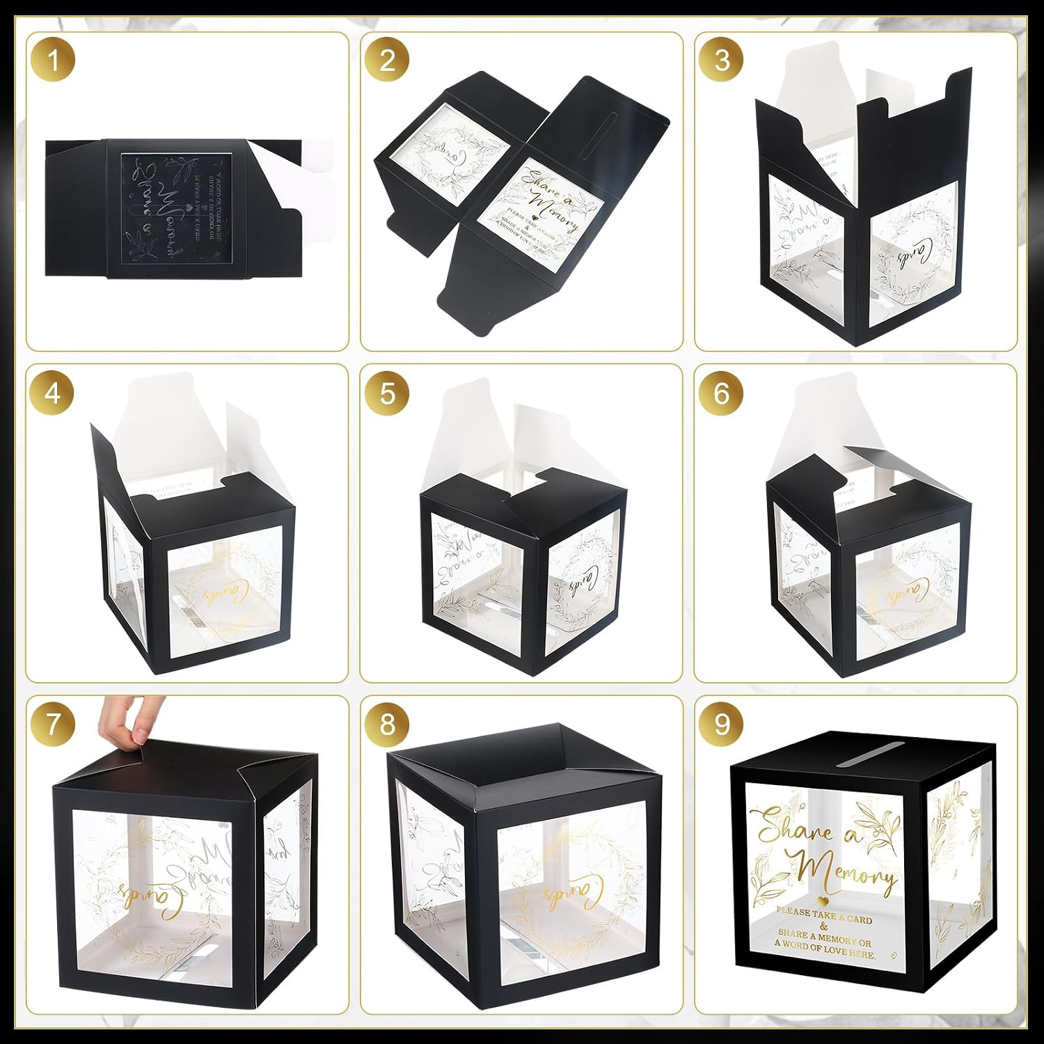 Pajean 50 Pcs Greenery Share a Memory Card, Celebration of Life Cards Box image 4
